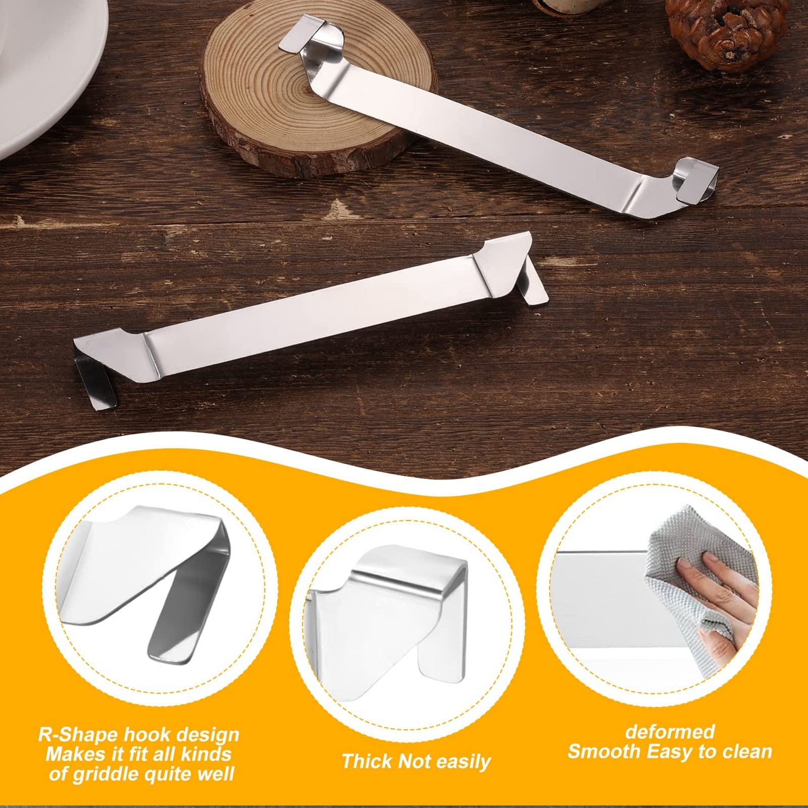 F&Y Porte-spatule pour plancha en Acier Inoxydable, 2 pièces, Porte-Outil pour plancha, Support pour Outils de Barbecue, Accessoires pour plancha