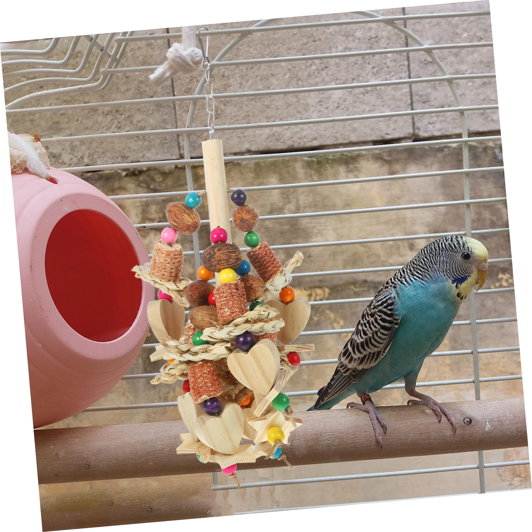 Kauspielzeug Zugspielzeug Holzspielset Holzspielzeug Vogelschredderspielzeug Vogelspielzeug Vogelpapageienspielzeug Vogelschaukel Hängendes Vogelspielzeug Maiskolben Die Schaukel P