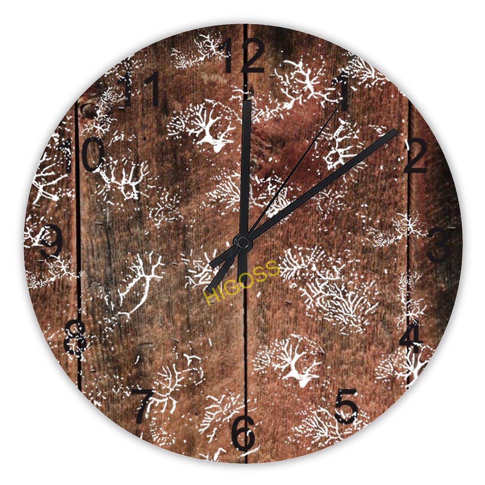 Horloge murale en bois véritable marron 38 cm rustique et chic