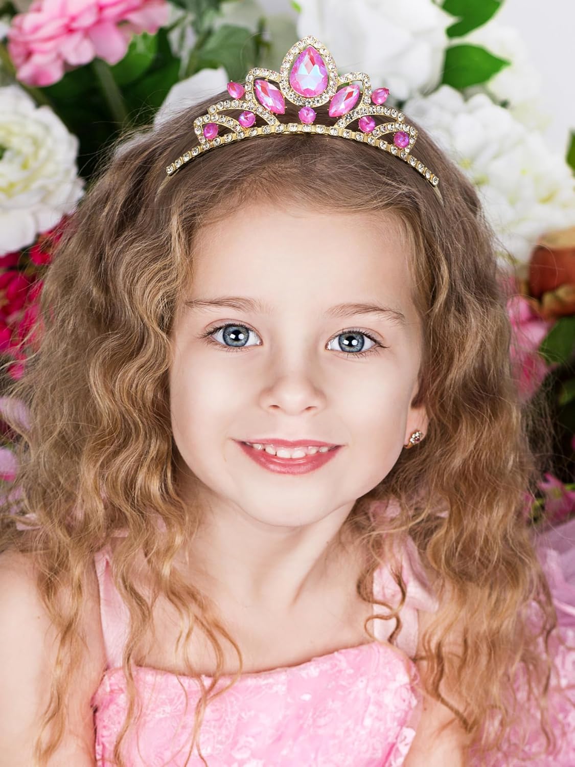 SWEETV Princess Tiara for Little Girls,Tiara Crown Headband Birthday Party Prom Costume Accessories Gift Toddler Kids Baby - Image 2