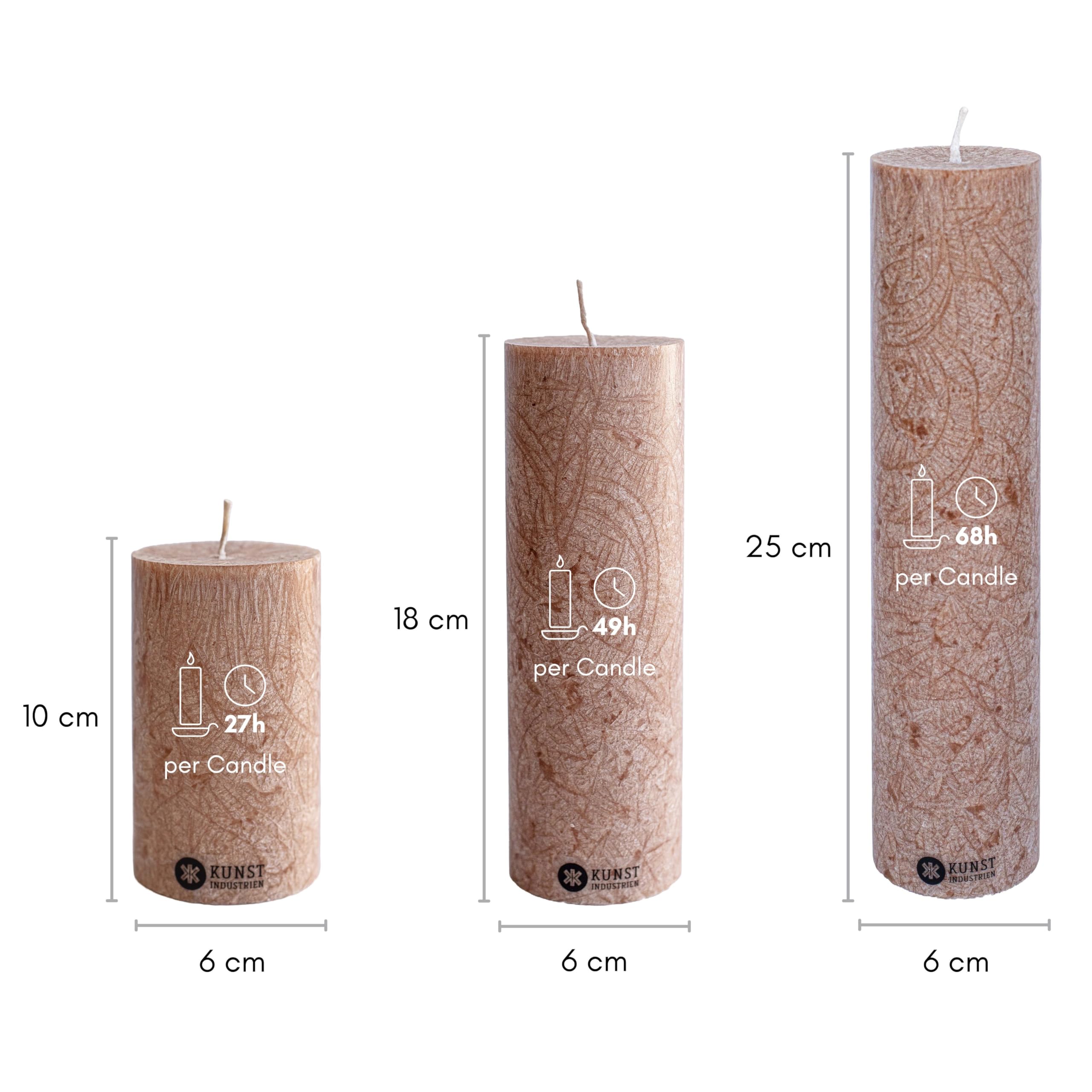 Kunstindustrien® Pillar Candle, Handmade in Europe, 3 Pack, Vegan, 100% Upcycled Olive Wax, Candles Long Burning 68hrs - Image 3