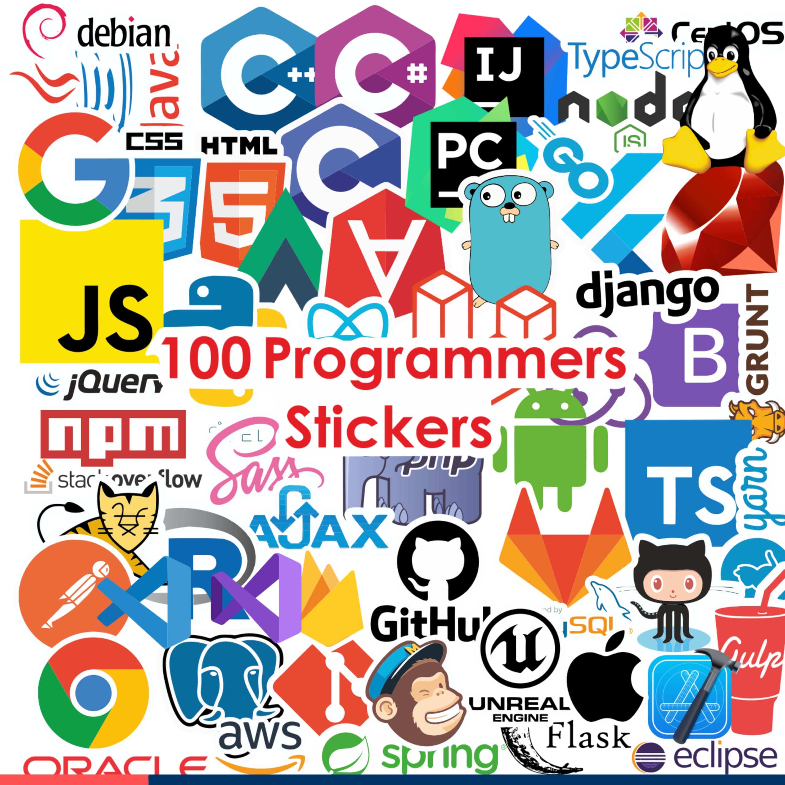 11 Strokes Stickers Set of 100 Programming Stickers for Laptop ...