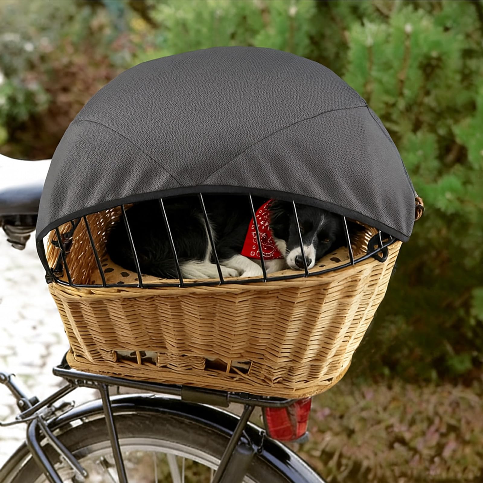 Tenda da sole per cani e cestino per biciclette, grande rete di protezione regolabile per cani, traspirante, antivento e antipolvere, sicura e stabile, utilizzabile tutto l'anno