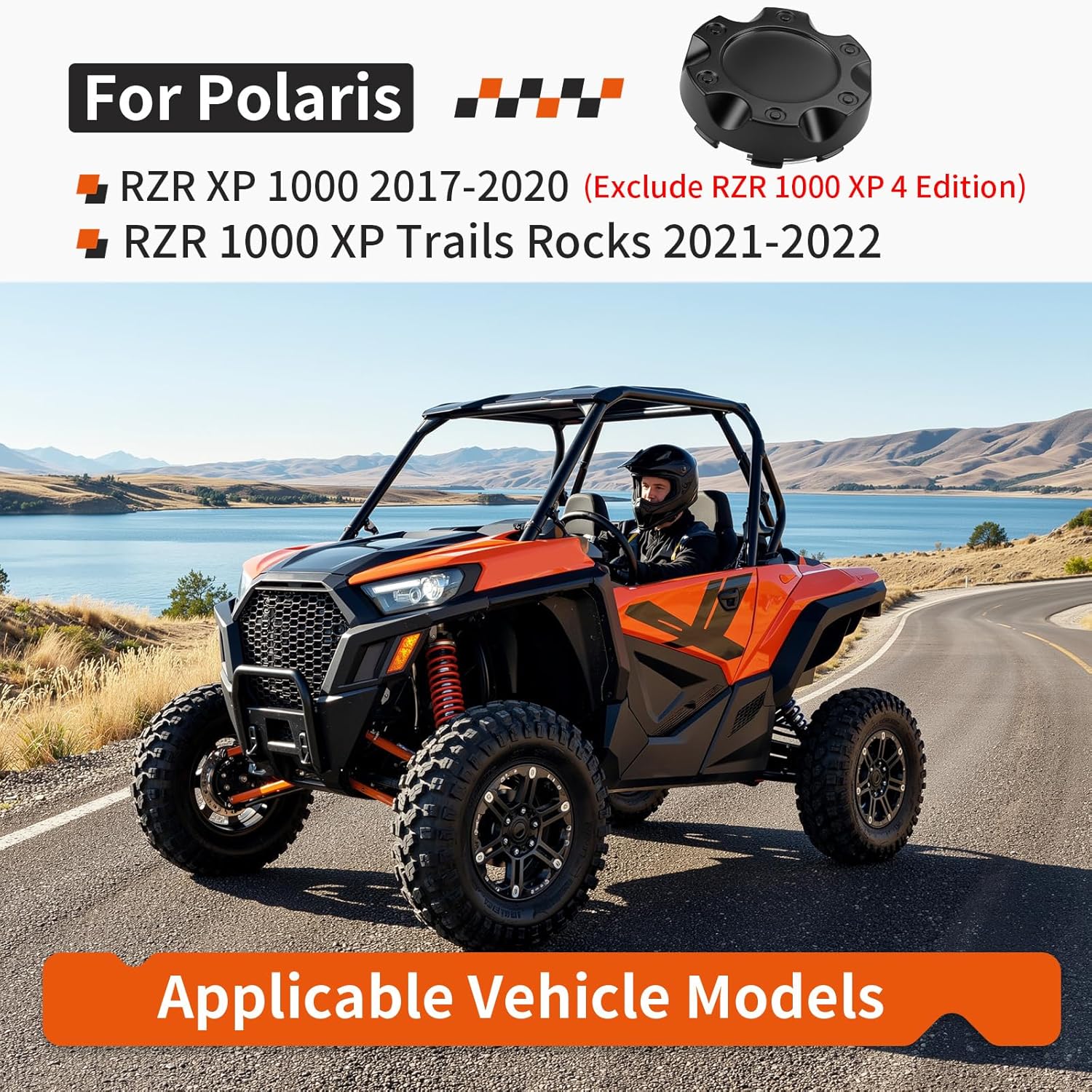 4Pcs Front or Rear Wheel Center Caps For Polaris RZR XP 1000 (Exclude RZR 1000 XP 4 Edition) 2017-2022 1522853-655