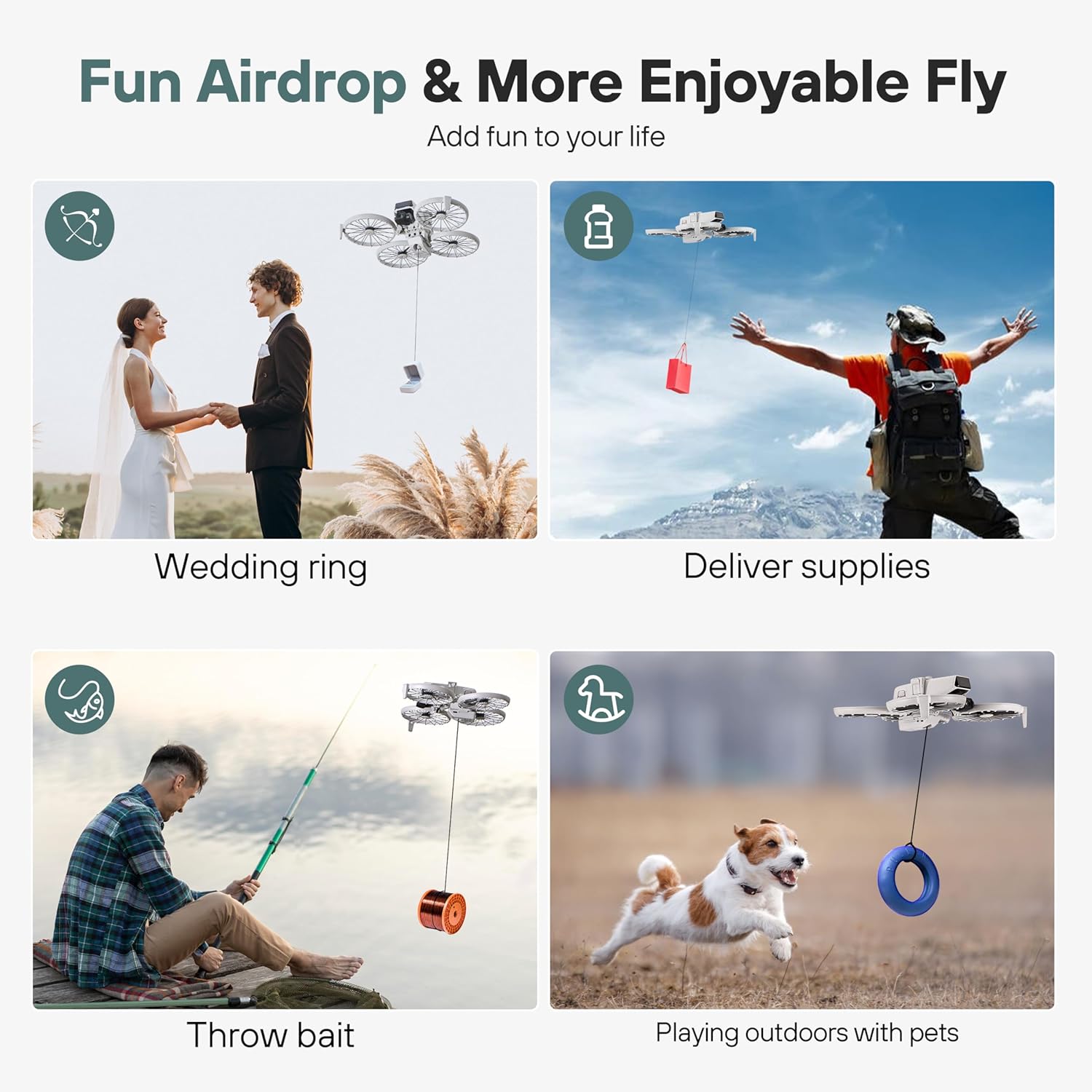 Drone Airdrop System for DJI Flip,Drop Device Drone Thrower,Payload/Delivery/Transport Drop Release Device for DJI Flip Accessories