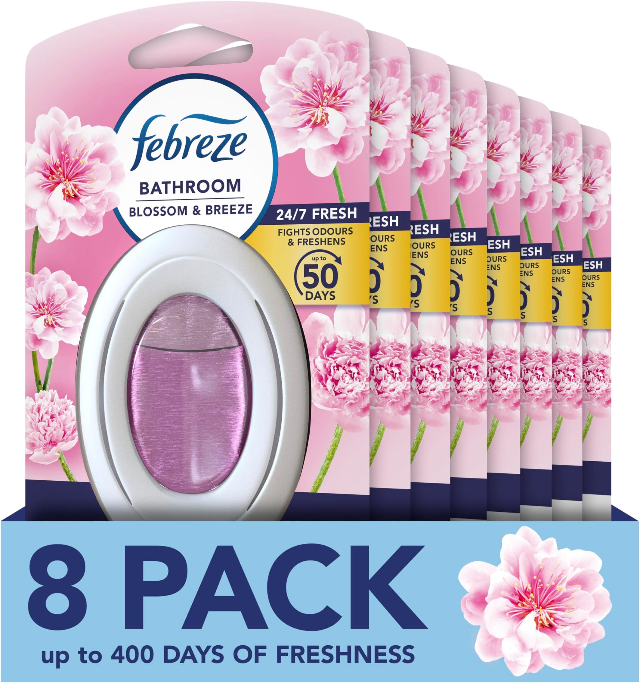 Bathroom Air Freshener, Odour Fighter, Blossom & Breeze, Febreze Air Fresheners, 8 Items