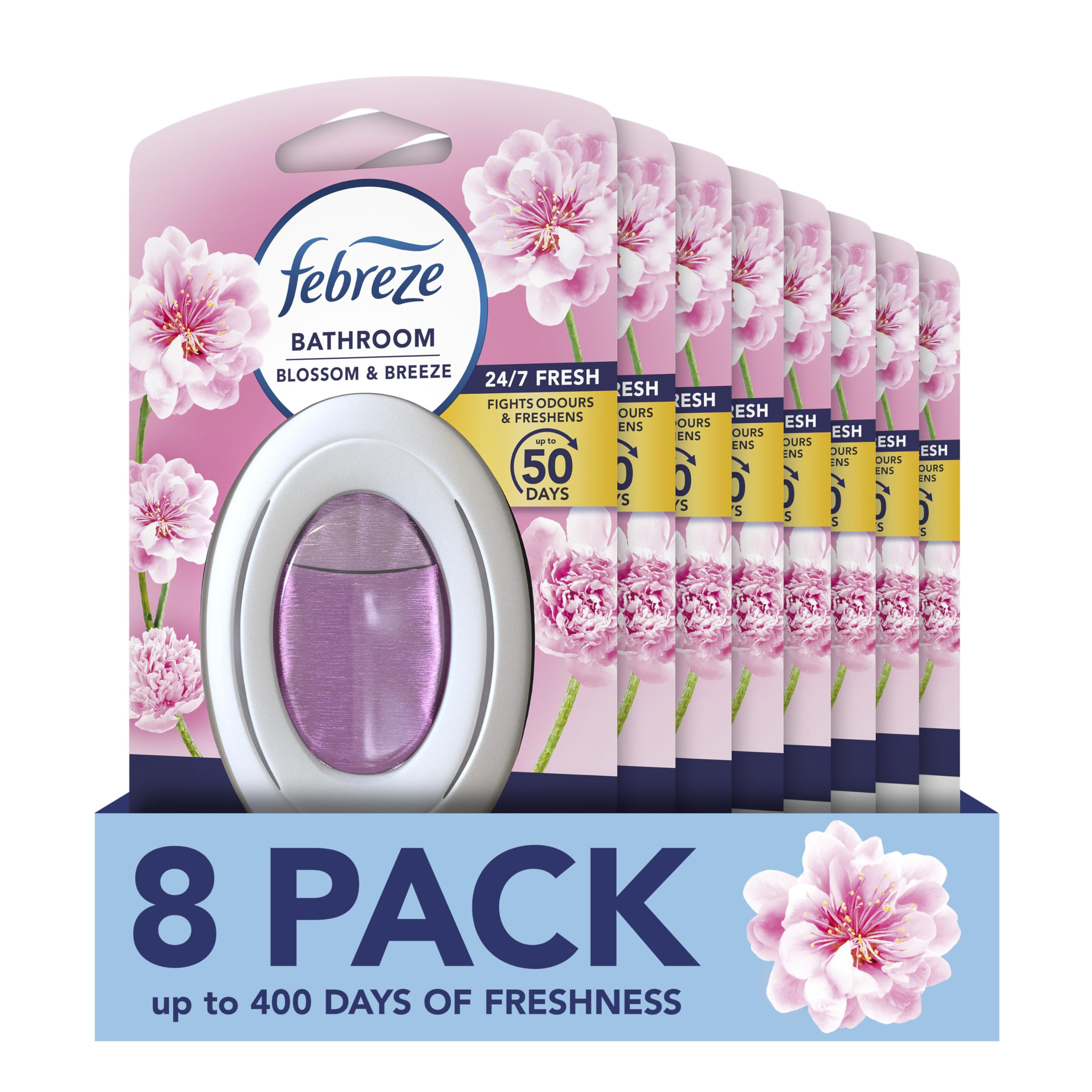 Bathroom Air Freshener, Odour Fighter, Blossom & Breeze, Febreze Air Fresheners, 8 Items