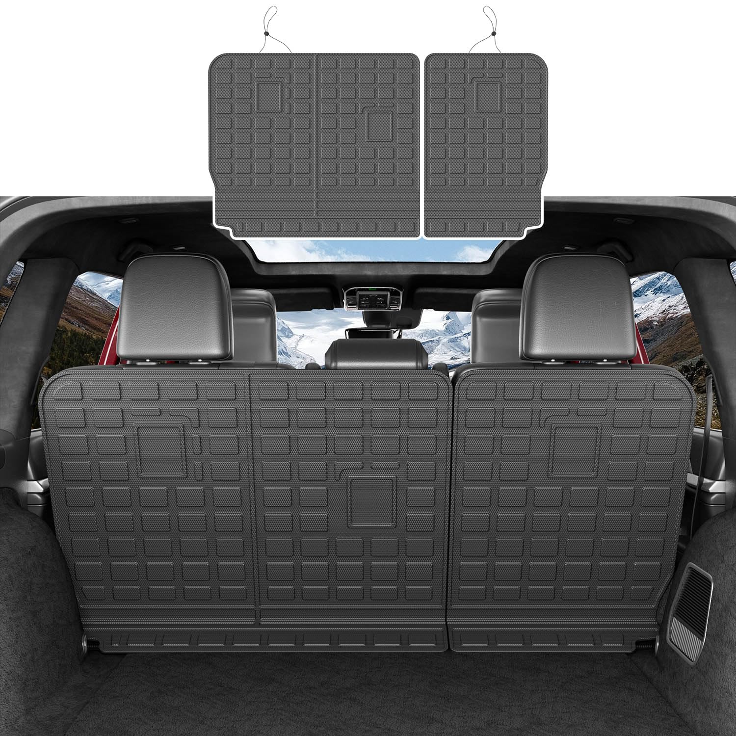 xipoqix 5-Seat Backrest Mat Compatible with 2022-2024 Jeep Grand Cherokee Cargo Liner TPE Back Seat Protector Cargo Mat Replacement for 2022 2023 2024 Jeep Grand Cherokee Accessories (Backrest Mat)