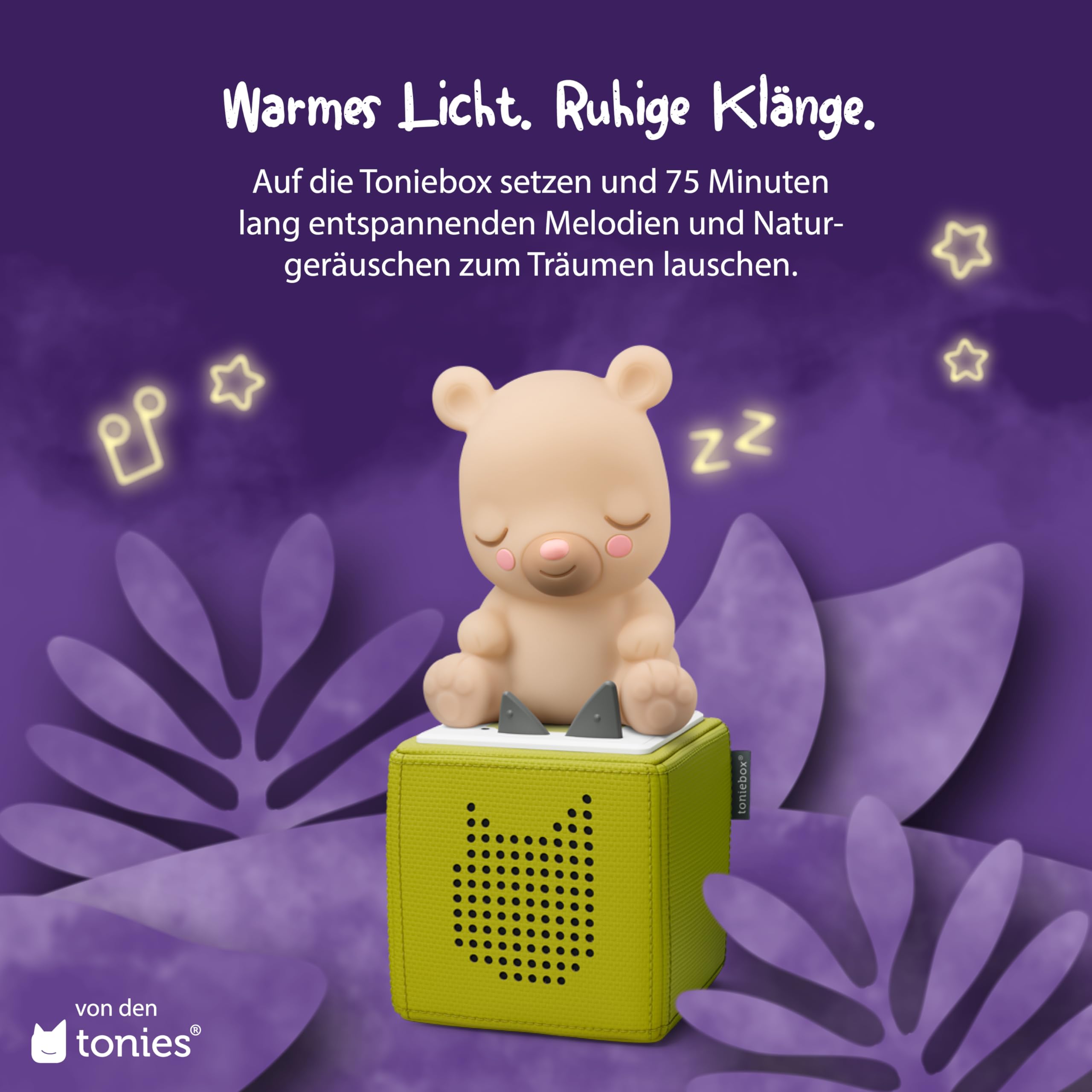 tonies Hearing Figures for Toniebox, Night Light Snooze Bear, Music Soothing Sounds + Creative Own Recordings - Image 3