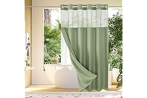 Hookless Waffle Weave Shower Curtain Liner Set: Adorn Your Bathroom with Effortless Elegance