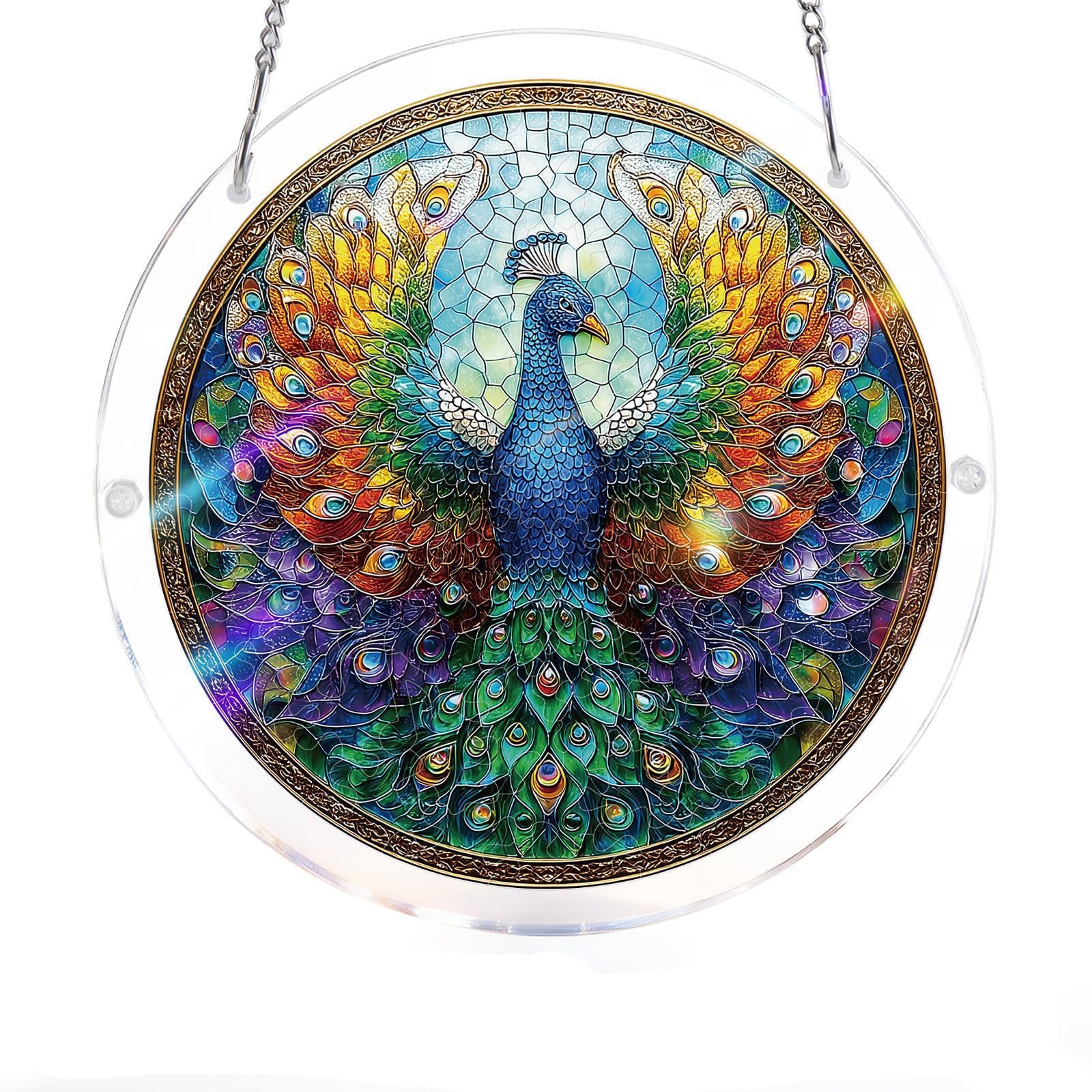 Acrylic Puzzles Suncatcher Window Hanging, 7.4 Inch DIY Suncatcher Kits for Doors Garden, Stained Glass Acrylics Sun Catcher Puzzle for Women & Men Birthday Home Decor (#03) โ image 1