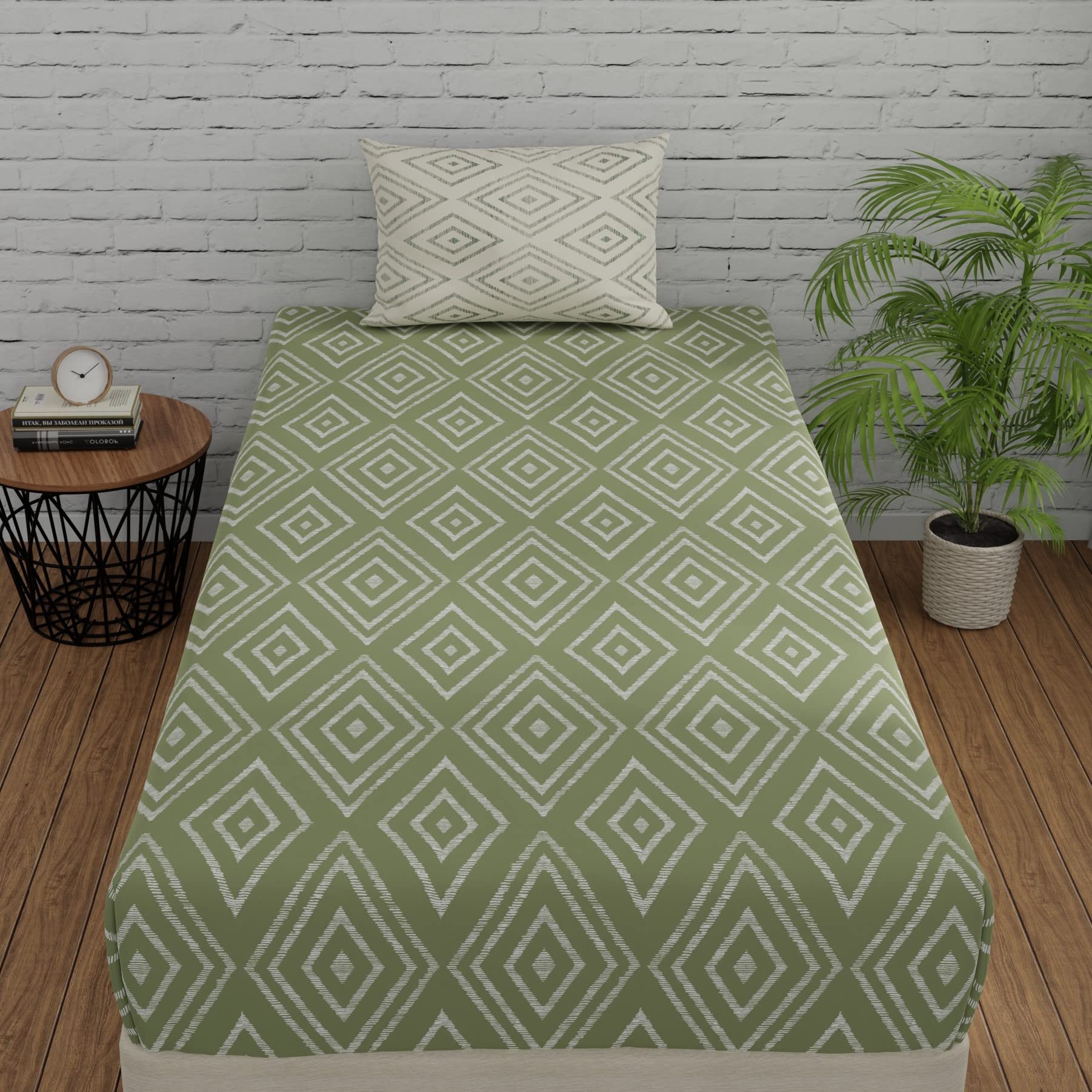 See full amazon price history chart for Huesland by Ahmedabad Cotton 144 TC Fitted Cotton Bedsheet Single Bed with 1 Pillow Cover | 36x78 inches | Sage Green & White Huesland by Ahmedabad Cotton 144 TC Fitted Cotton Bedsheet Single Bed with 1 Pillow Cover | 36x78 inches | Sage Green & White (B0BV6DQDW8) Amazon Price History, Amazon Price Tracker