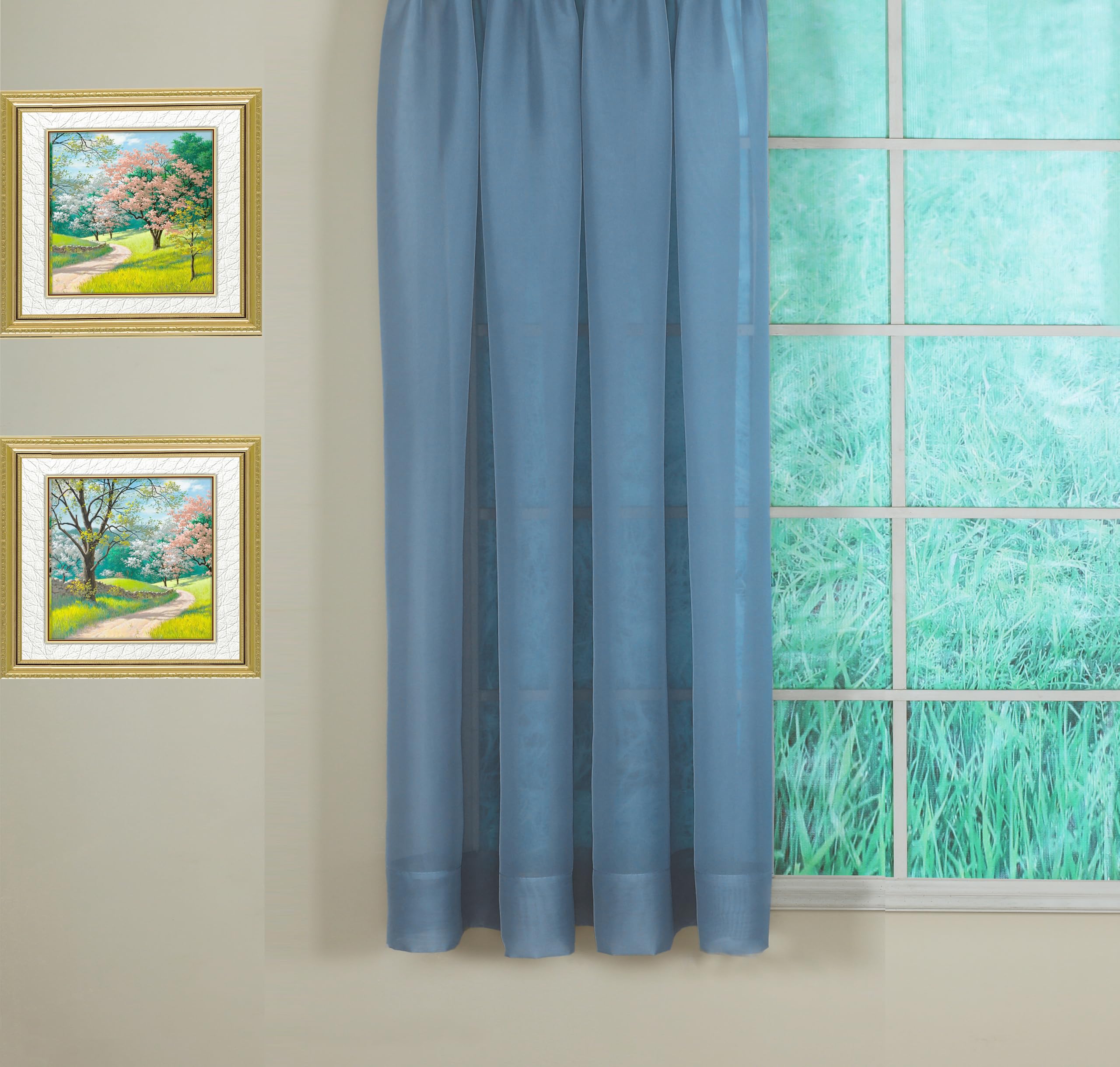 Today's Curtain Emelia Original Voile Panel 54", Wedge Blue, 60"W x 54"L — image 1