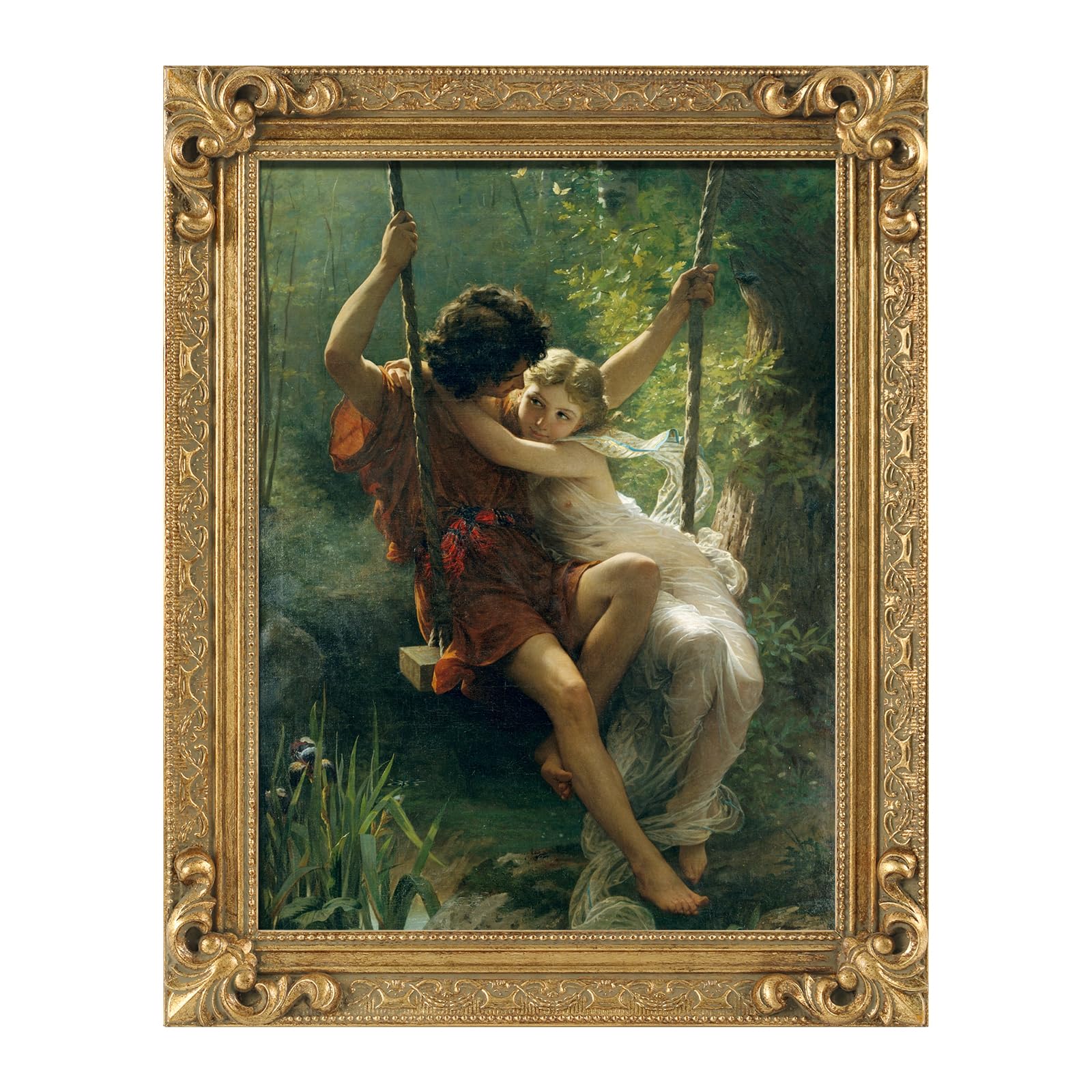 FOLKOR Solid Wood Frame for 11x14 Inch Stretched Canvas Paintings Prints  Pictures, Finished Antique Gold Ornate Canvas Frame for Portrait Landscape