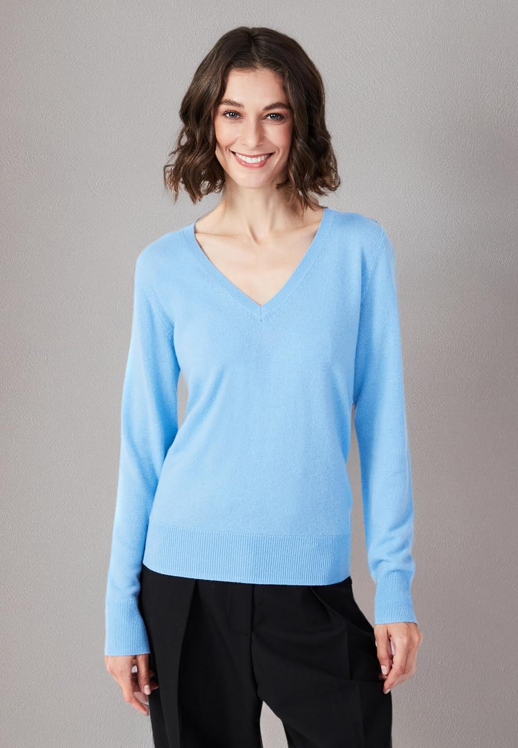 100% Pure Cashmere V-Neck Women's Sweater - Image 6