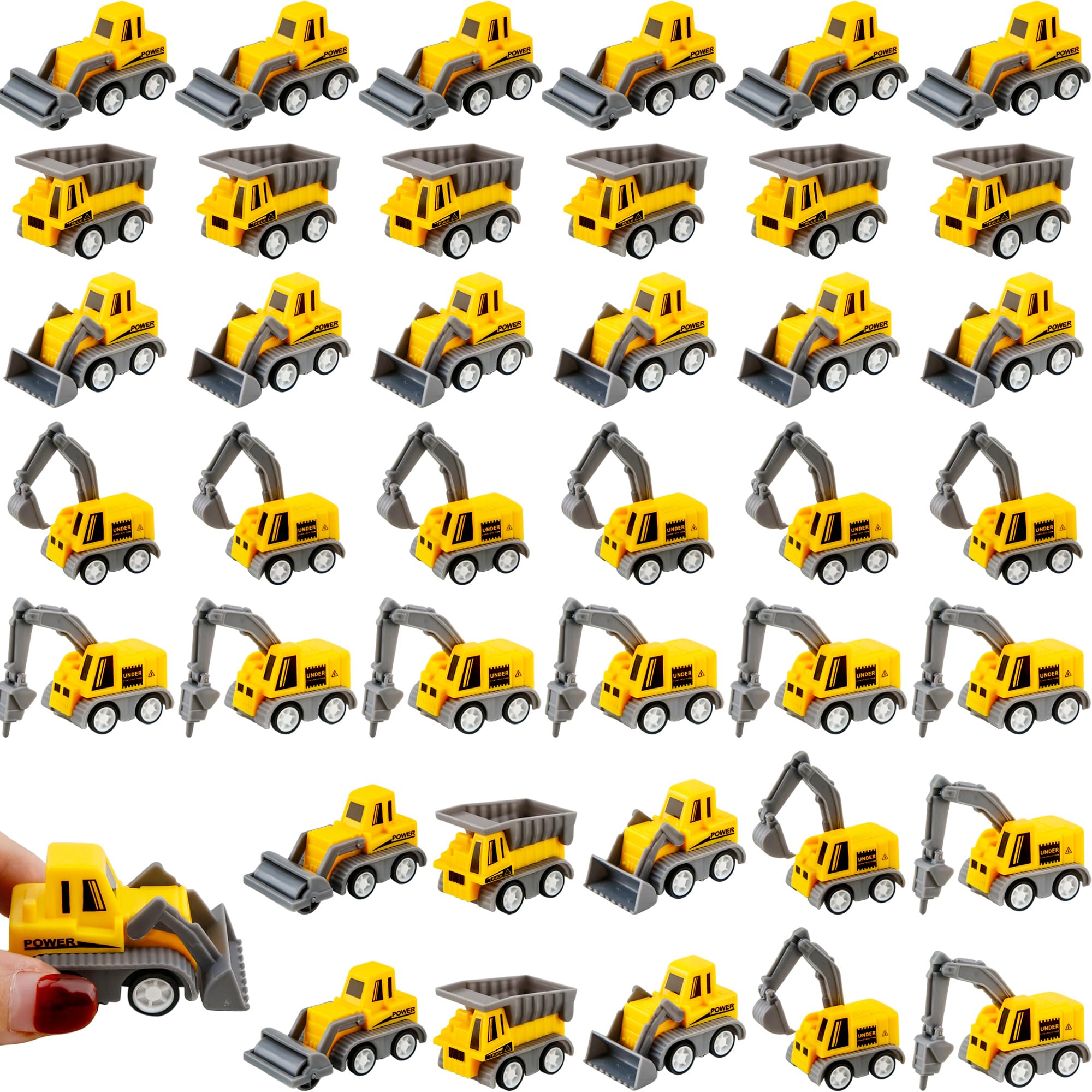 Restroma 40 Pieces Mini Construction Vehicles Bulk Pull Back Construction Trucks Engineering Vehicles Small Construction Toys for Kids Construction Party Favors (Color Style 1)