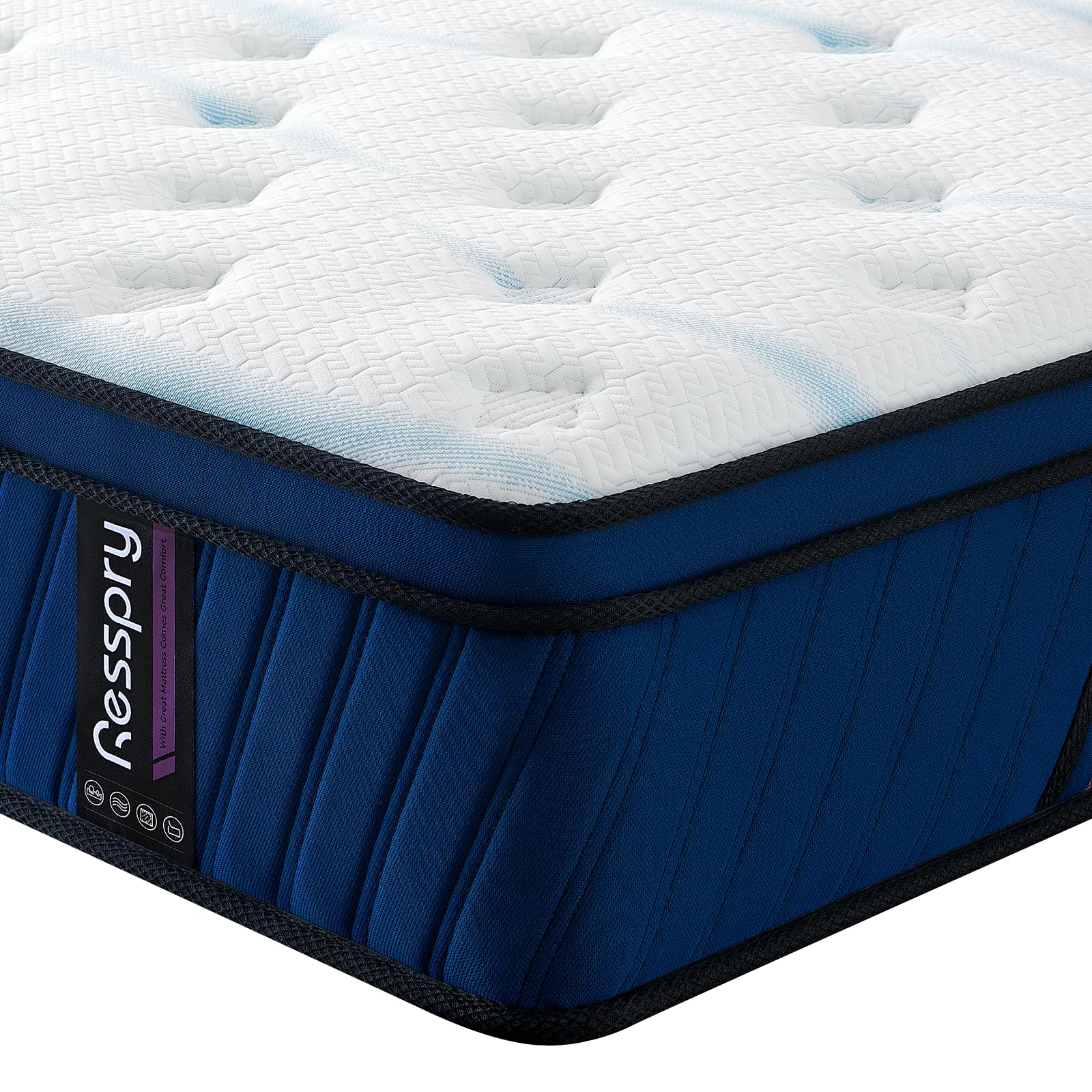 Resspry Single Mattresses,30cm Individually Pocket Spring With Breathable Memory Foam,Pressure Relief,Medium Firm,Mattress in a Box