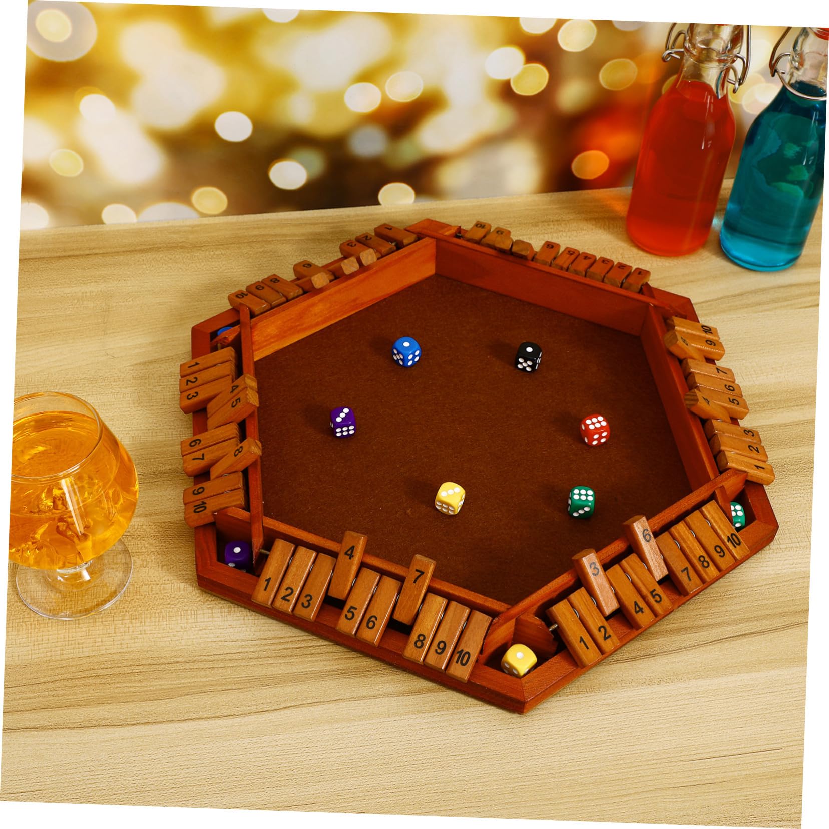 Shut The Box Gioco da Tavolo in Legno Marrone, Gioco Matematica