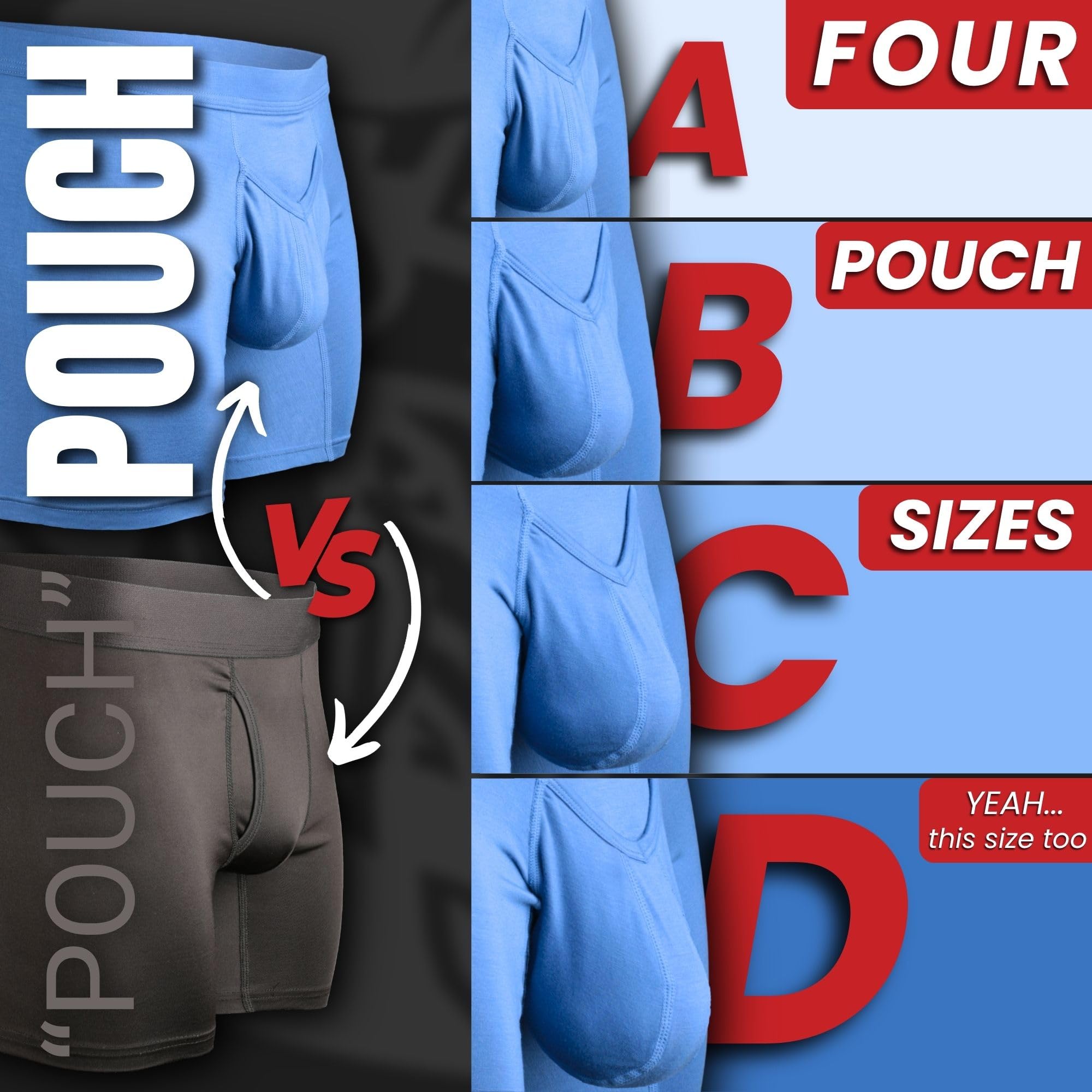 Real Men 3in Nylon Boxer Briefs D Pouch Med 4pk Blk/Cyn/Gry/Wht Nads Underwear For Men Boxer Briefs Pouch Mens Performance Underwear