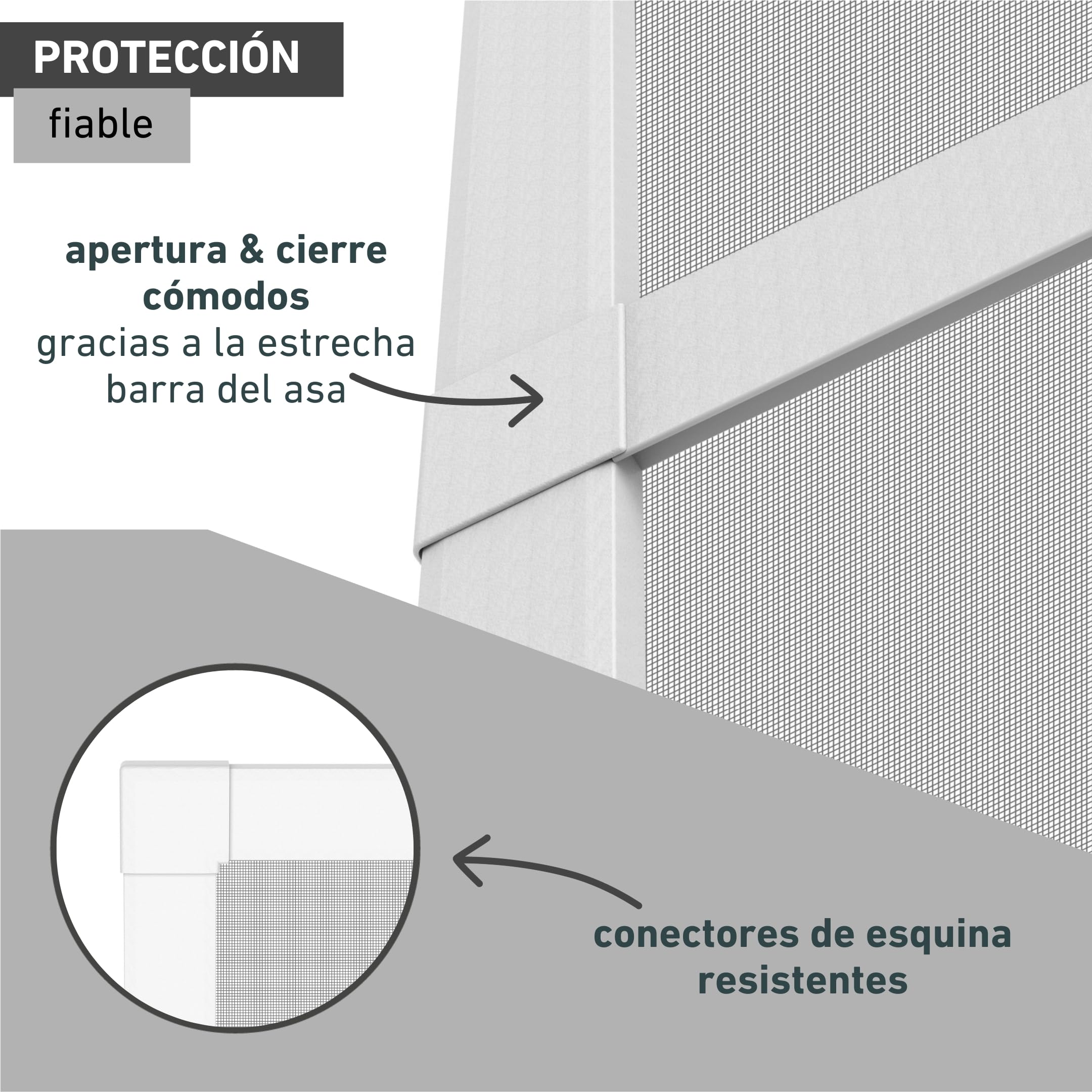 Windhager Mosquitera básica para puerta, marco tensor, 100 x 210 cm, color blanco