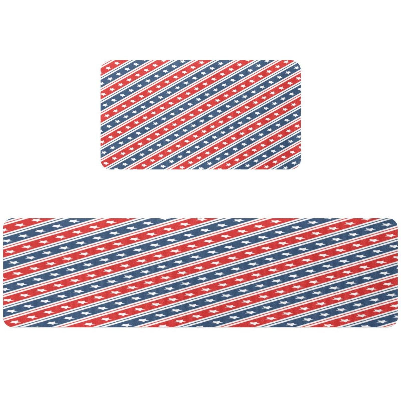 Tapete de cocina absorbente y lavable con signos americanos de 2 piezas