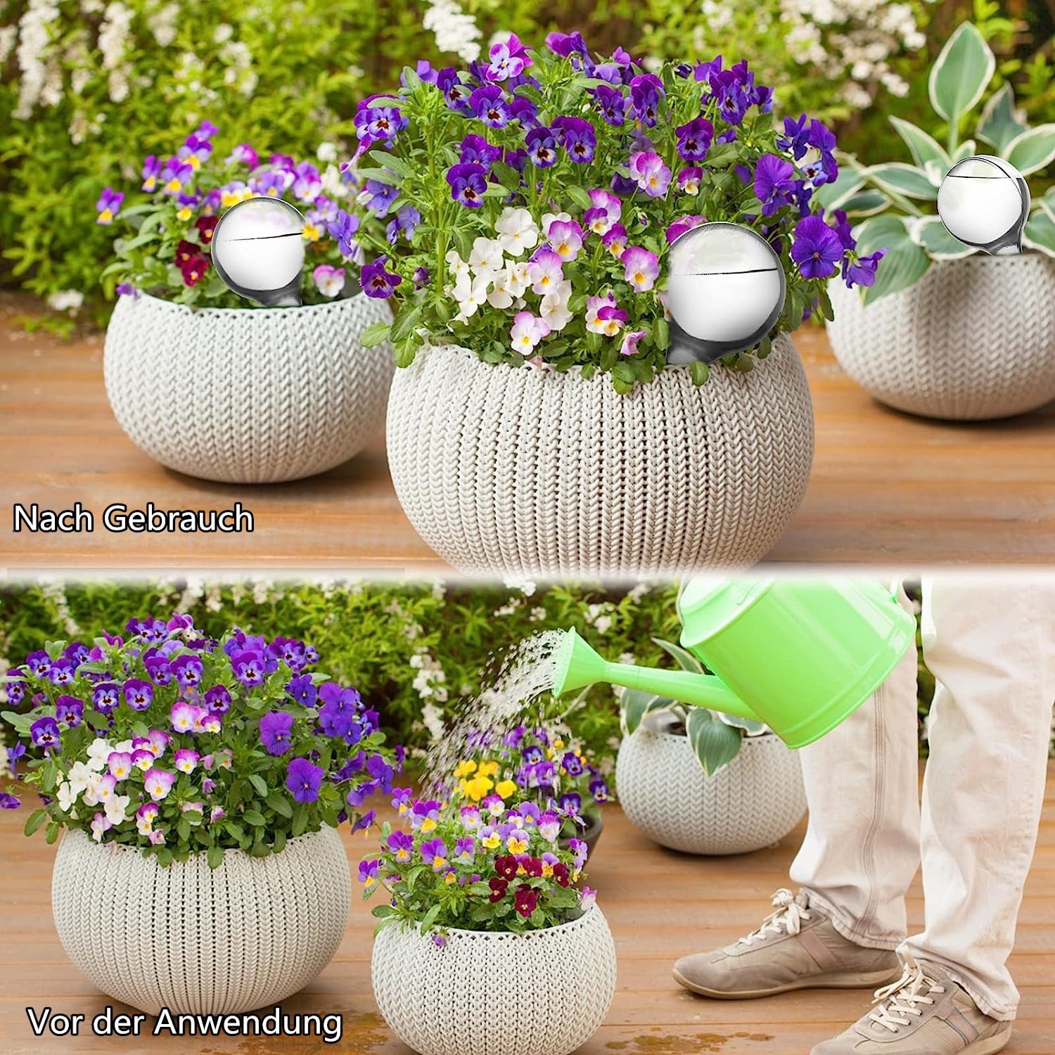 LATRAT Kulka podlewająca, 12 sztuk, PCW, przezroczysta, 13 x 5 cm, rośliny samonawadniające
