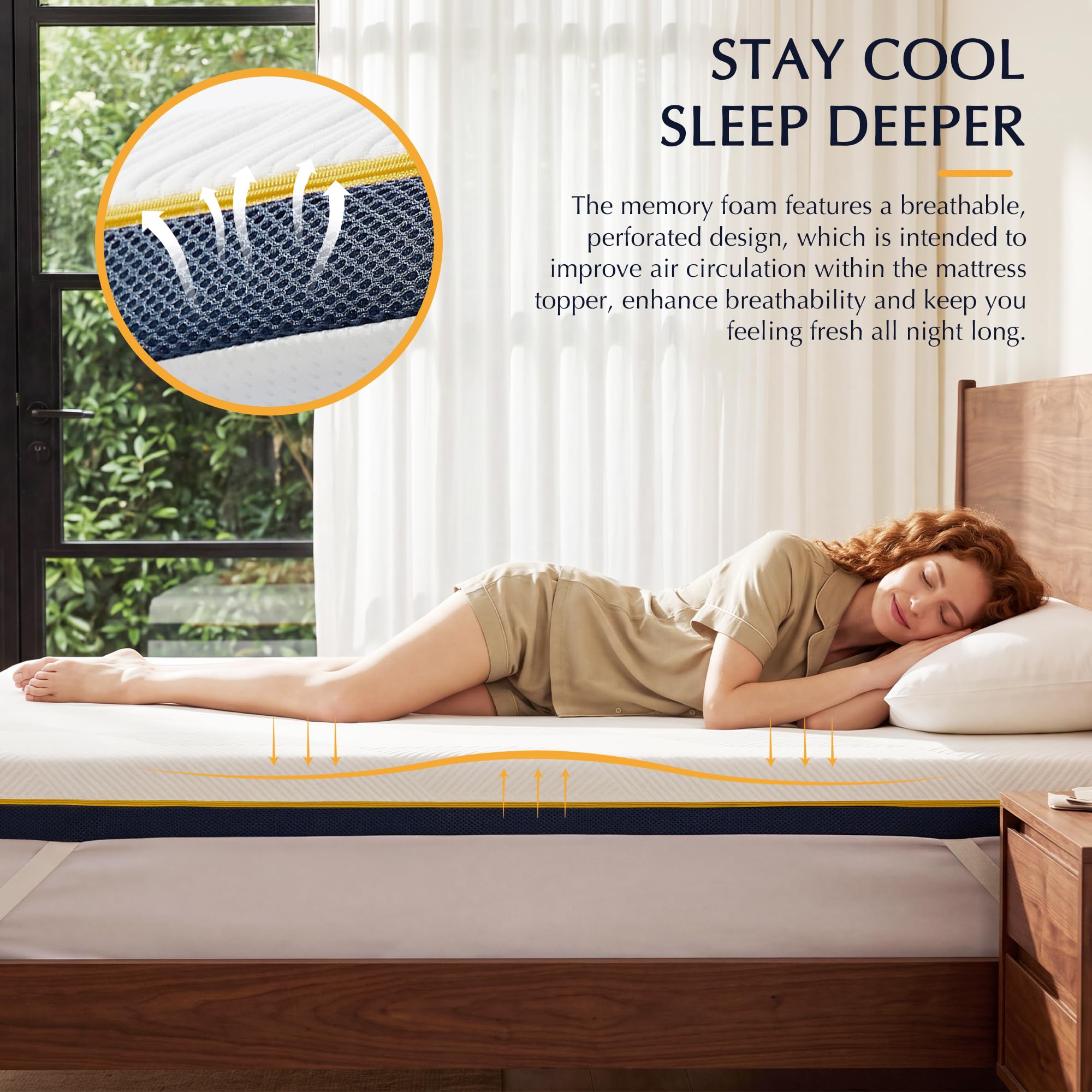 Surmatelas Mémoire de Forme 90x190CM, en Mousse de Gel de Haute Densité