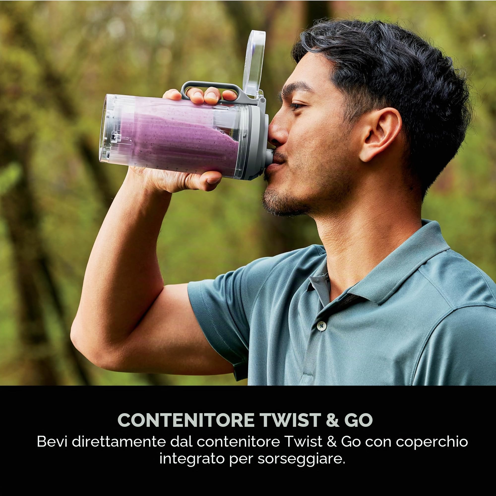 Ninja Blast Max BC251UKLS - Frullatore portatile, 570 ml, batteria ricaricabile, tazza per miscelare e coperchio a prova di perdite, per frullati, frullati proteici, frullati di ghiaccio e frutta