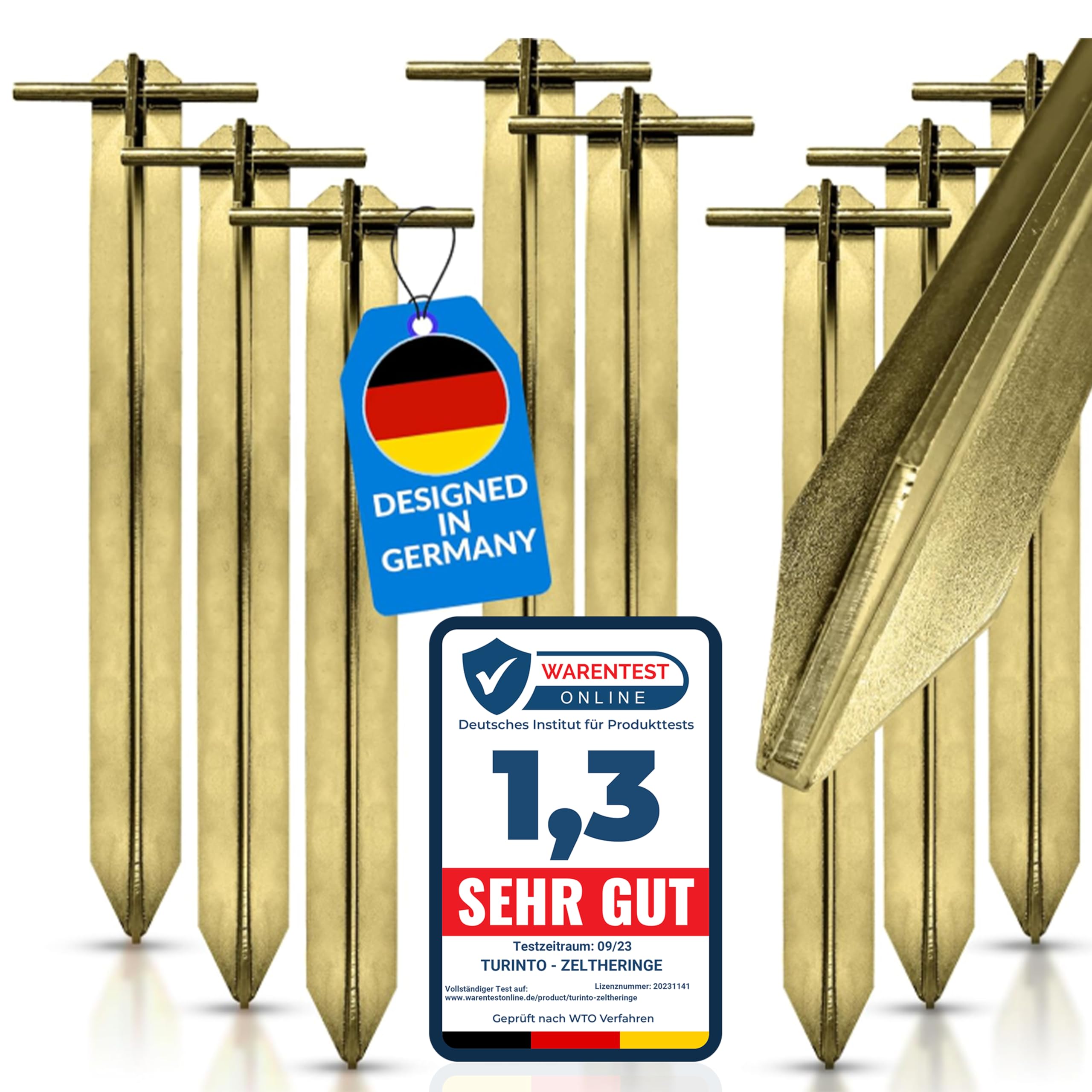 8X Stück stabile Zelt-Heringe für sicheres Camping und Outdoor-Erlebnisse [Extra Starke Schweißnähte] aus extra Stark und robustem Stahl mit T-Profil für maximale Stabilität Länge 30 cm.