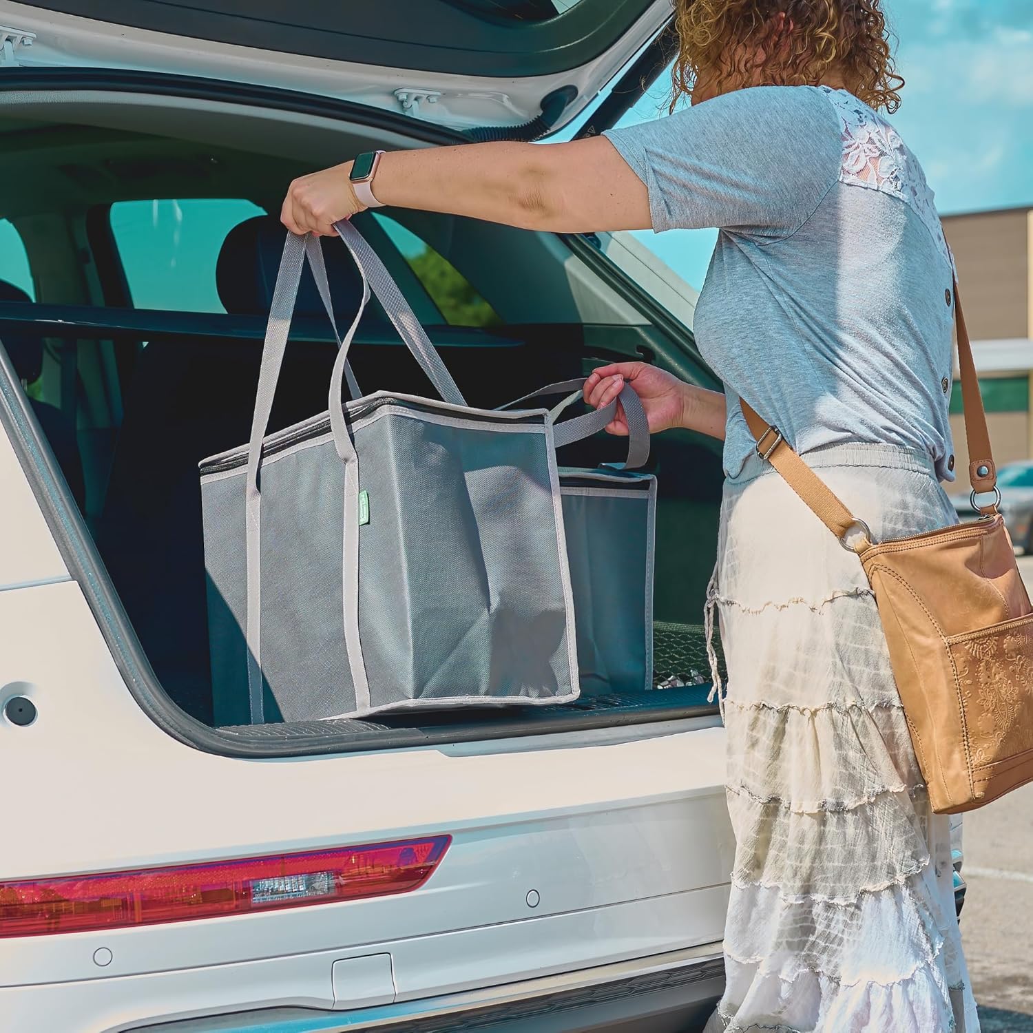 Creative Green Life XL Insulated Reusable Grocery Bags (2-Pack) - Premium Quality Cooler Bags with Hard Bottom Insert, Stands Upright, Washable - Image 6