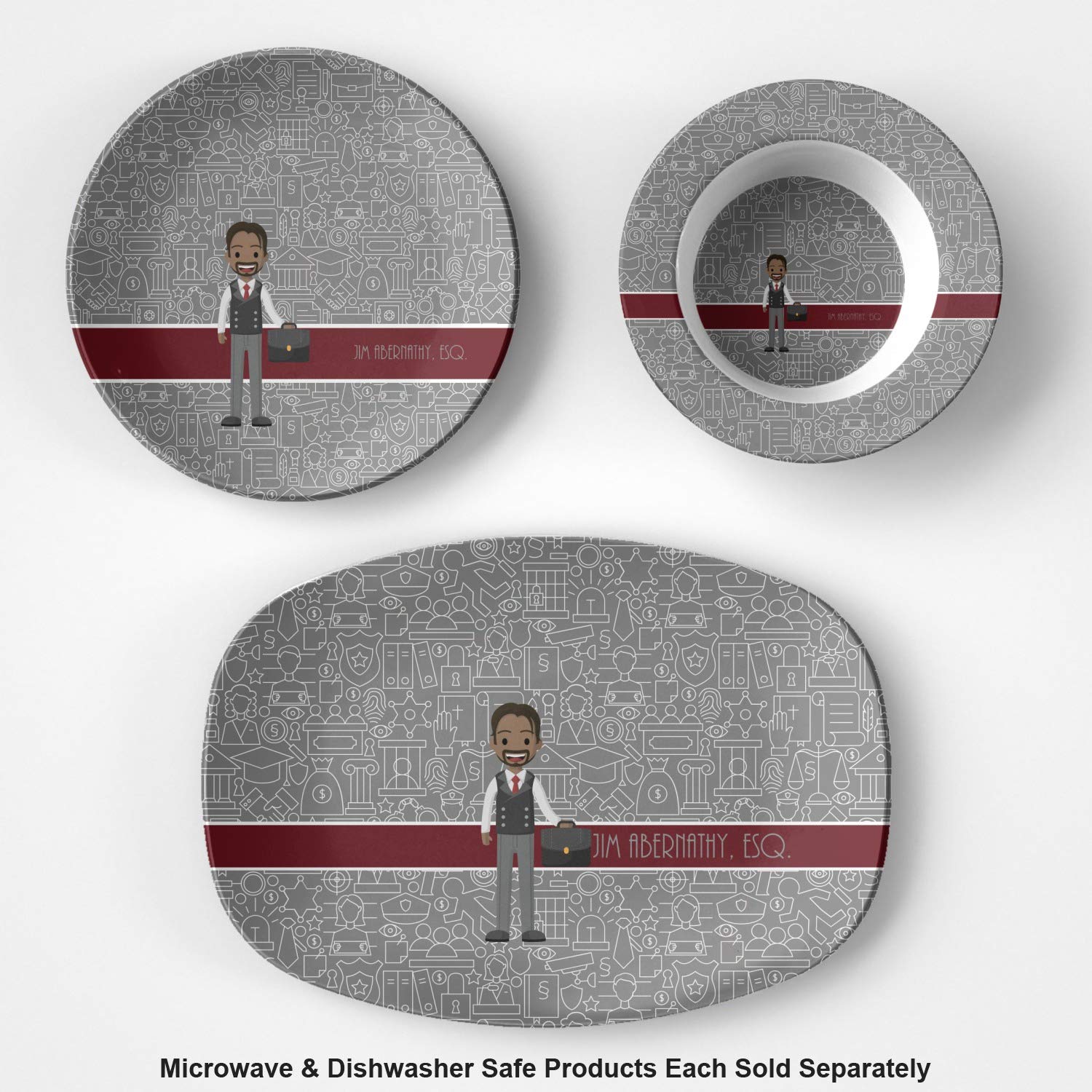 Personalized Lawyer/Attorney Avatar Plastic Bowl - Microwave Safe - Composite Polymer