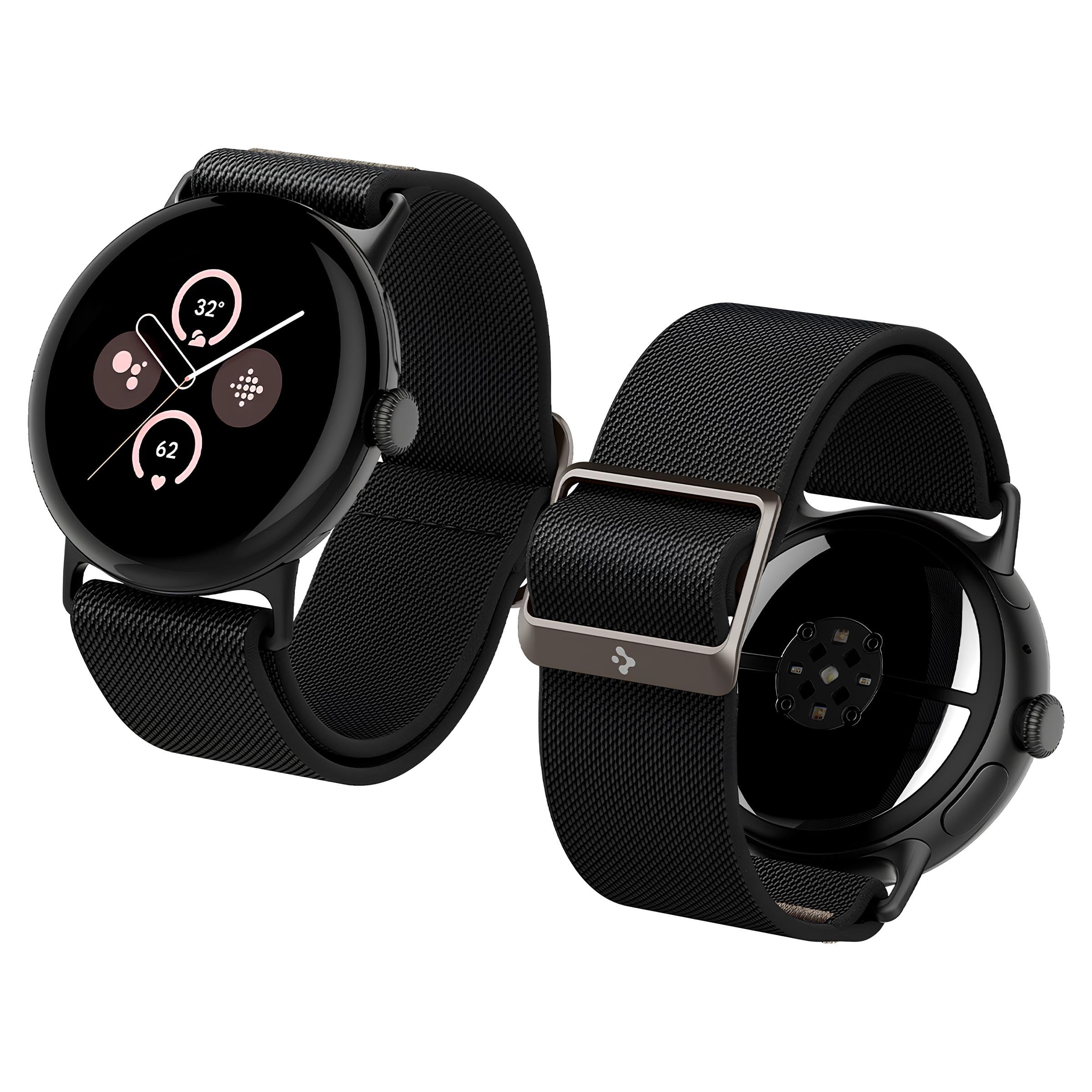 Spigen Lite Fit Designed For Google Pixel Watch 4/3 45mm Band Nylon Solo Loop Strap - Black