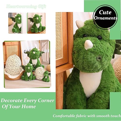 Miniatura 6 de Juguetes de peluche de dinosaurio, figura de peluche de dinosaurio, juguetes de peluche de dinosaurio pequeño y pterosaurio con huevo de dinosaurio