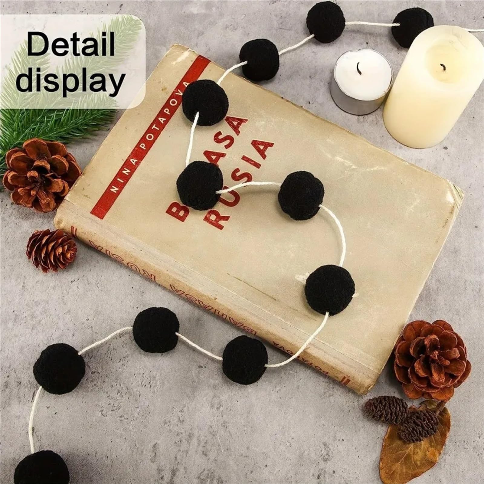 3 Stück 2 m bunte Pompom-Anhänger-Girlande Für Die Dekorationen | Filzkugel-Schnur for Aufhängen, DIY, handgefertigt, Festival, Party, Raum, Heimdekoration(Color2)