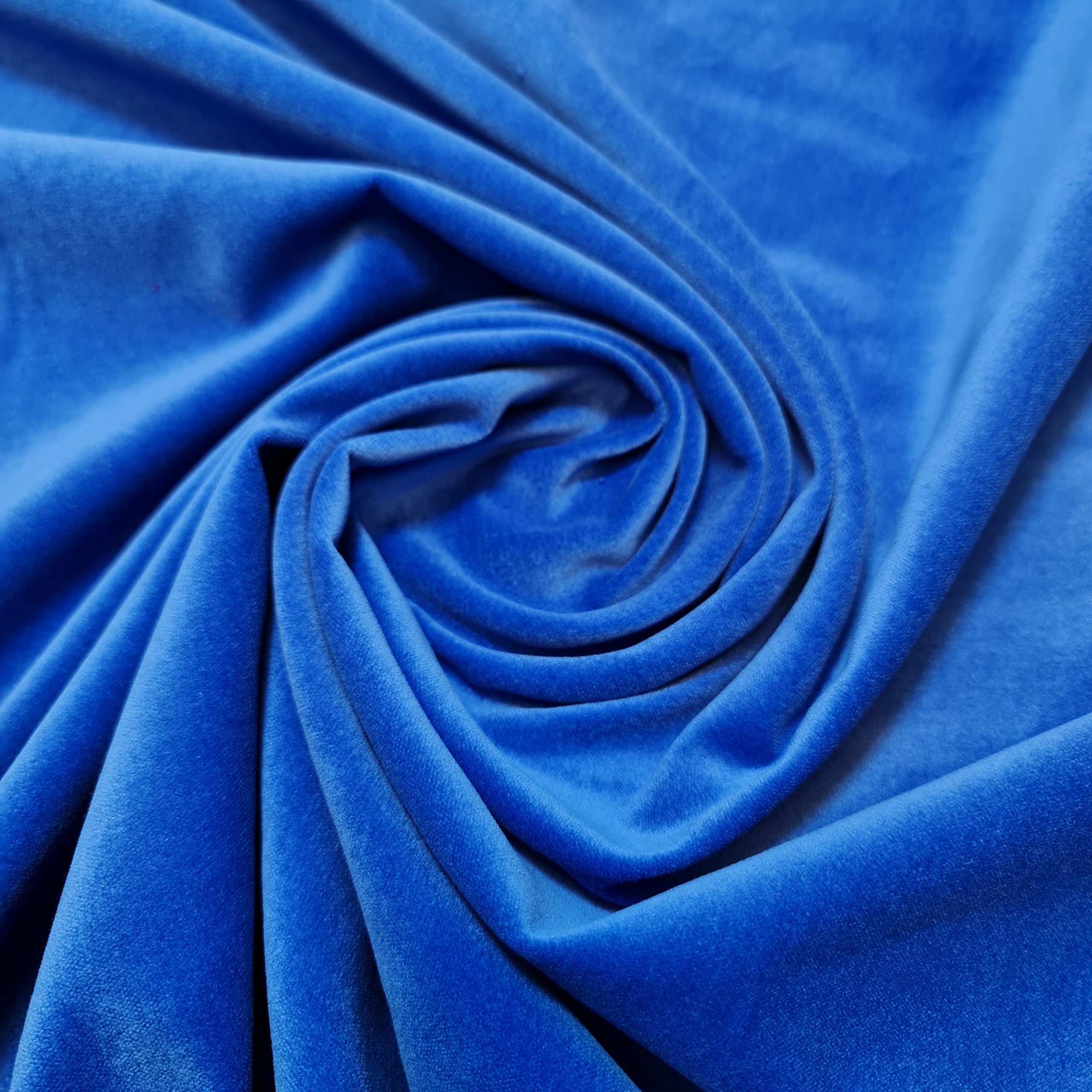 Tessuto in 100% velluto di cotone, 5 m, per costumi, vestiti, artigianato, tappezzeria, 111,8 cm (blu reale)
