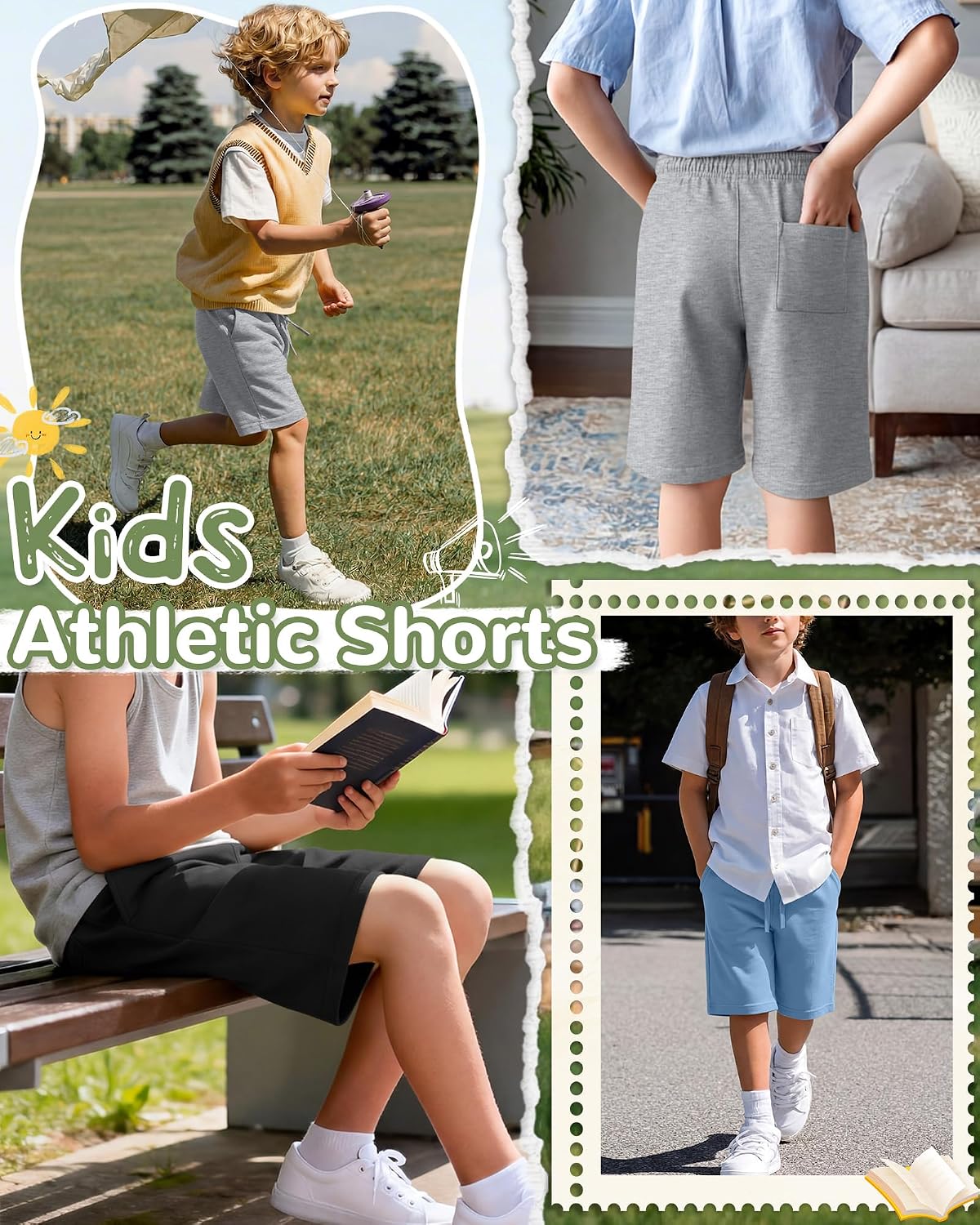 3 Pack Boys Shorts Kids Athletic Shorts