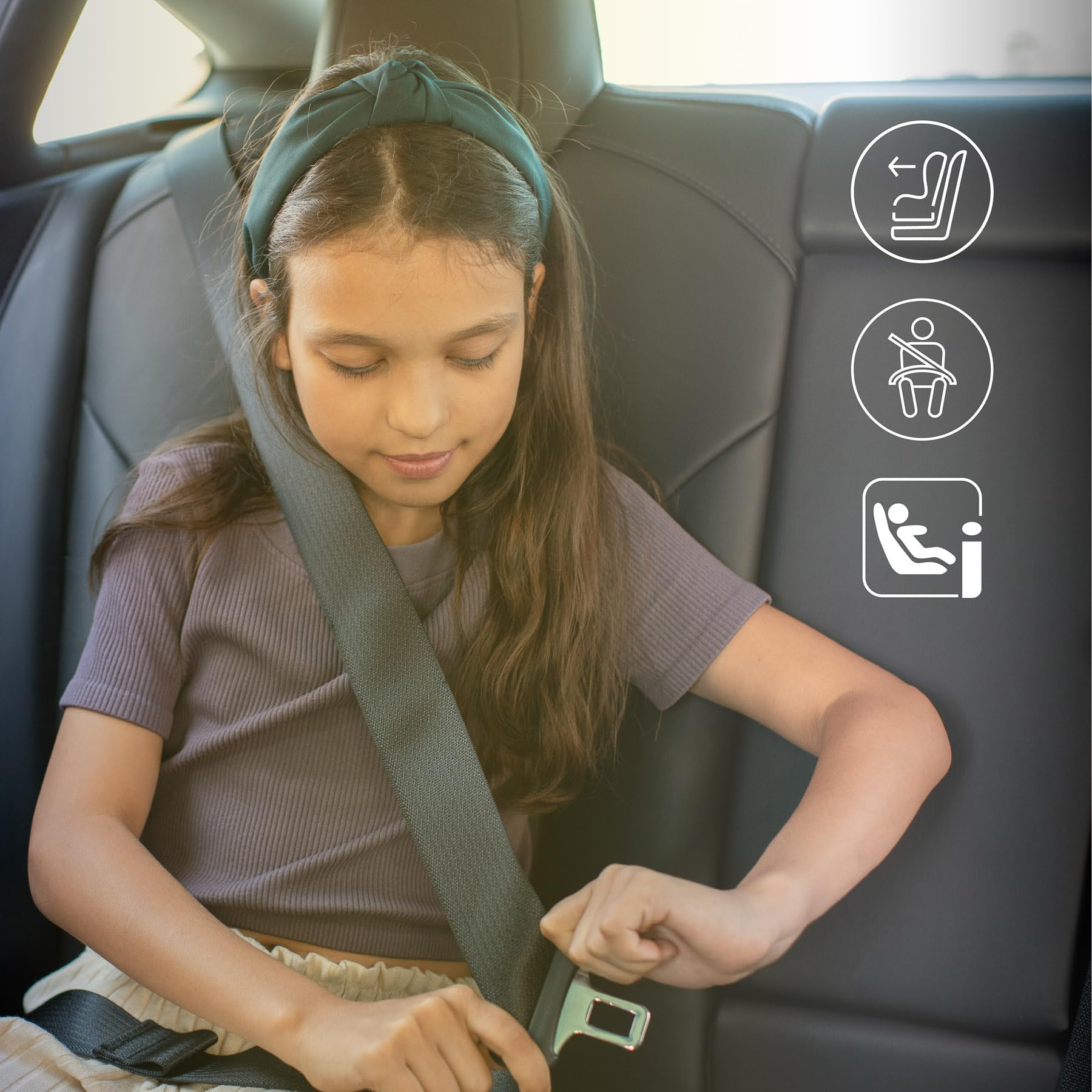 CARETERO - Sitzerhöhung Auto Kinder Isofix - Kindersitzerhöhung 125-150 cm - Autositzerhöhung mit Armlehnen und Abnehmbarem und Waschbarem Bezug - ECE R129/03 und i-Size Konform - Rosa