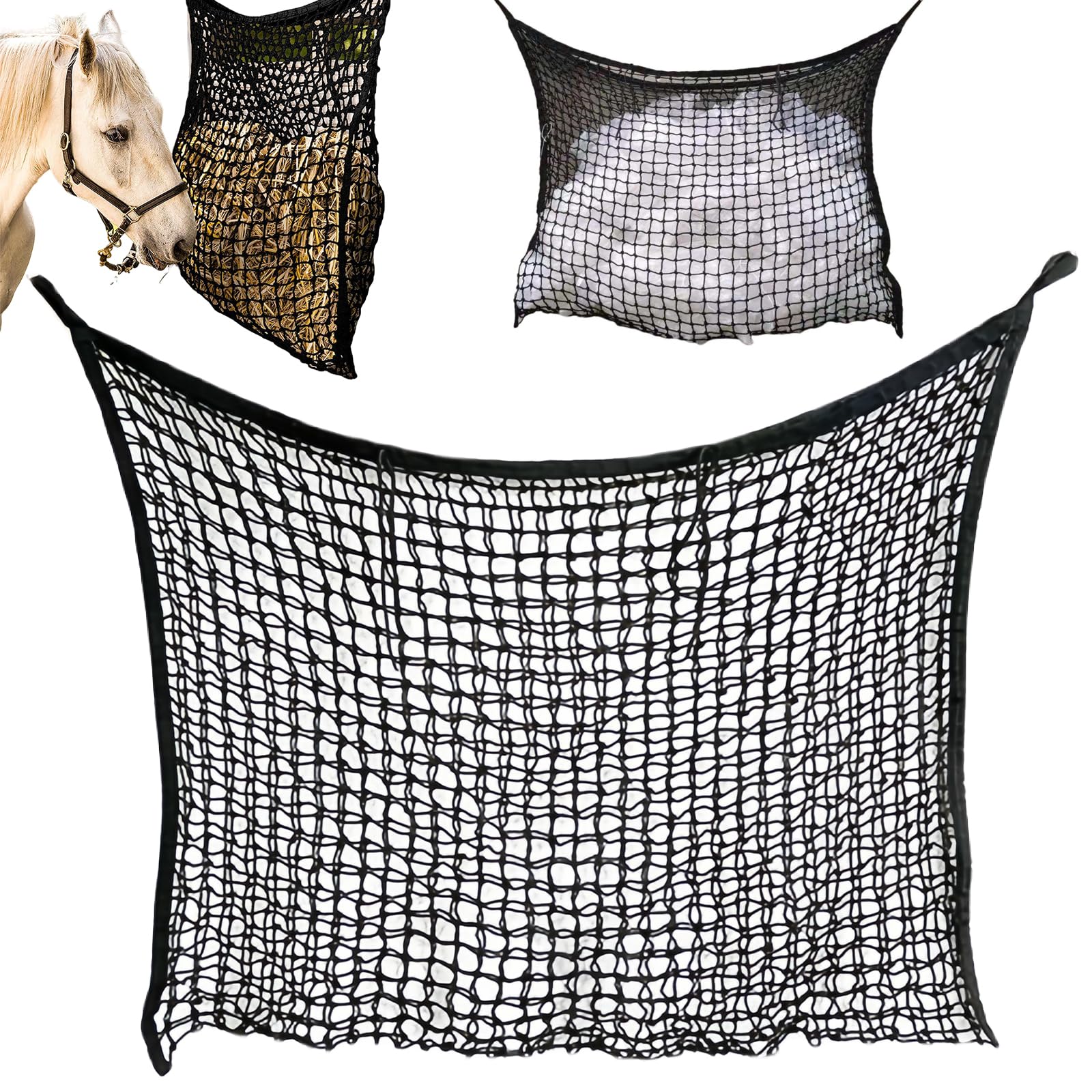 Rete Fieno Per Cavalli 120x90cm - Alimentazione Lenta Per Cavalli, Capre, Pecore - Foto 4