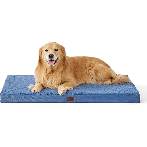 Bedsure Dog Beds Large Sized Dog - Extra-Large Orthopedic Waterproof Puppy Bed with Removable Washable Cover, Egg Crate Foam Pet Mat, Suitable for Pet Up to 100 lbs