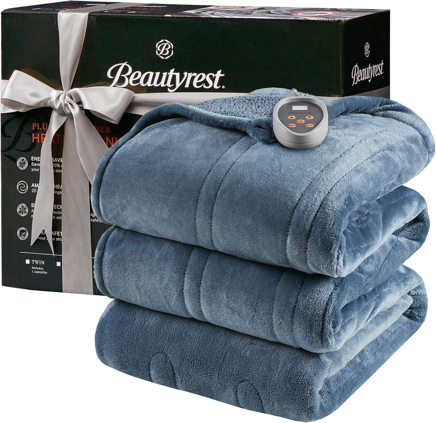 Beautyrest Reversible Heated Electric Blanket Blue
