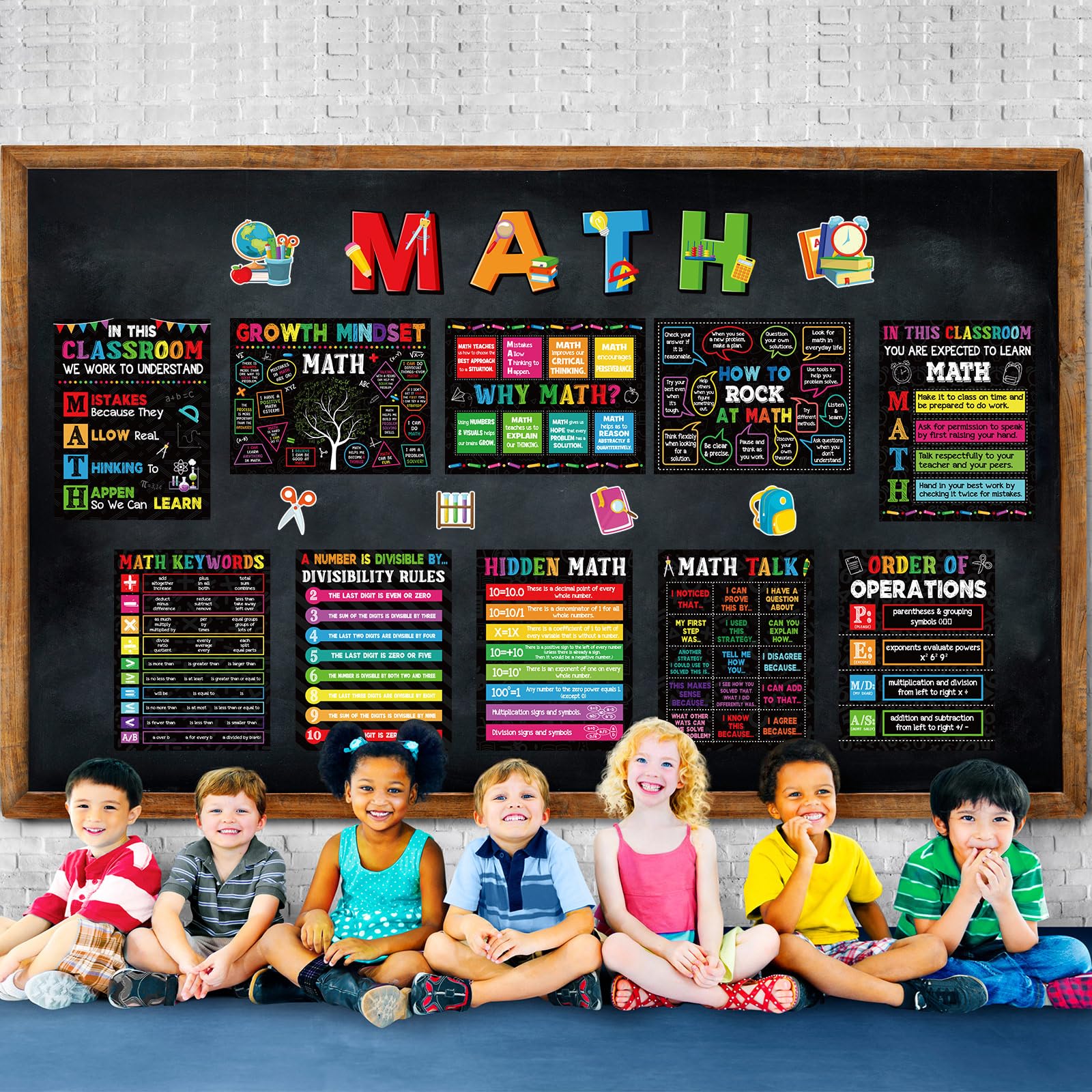 Snapklik.com : 20 Pcs Math Poster Why Math Growth Mindset Poster ...