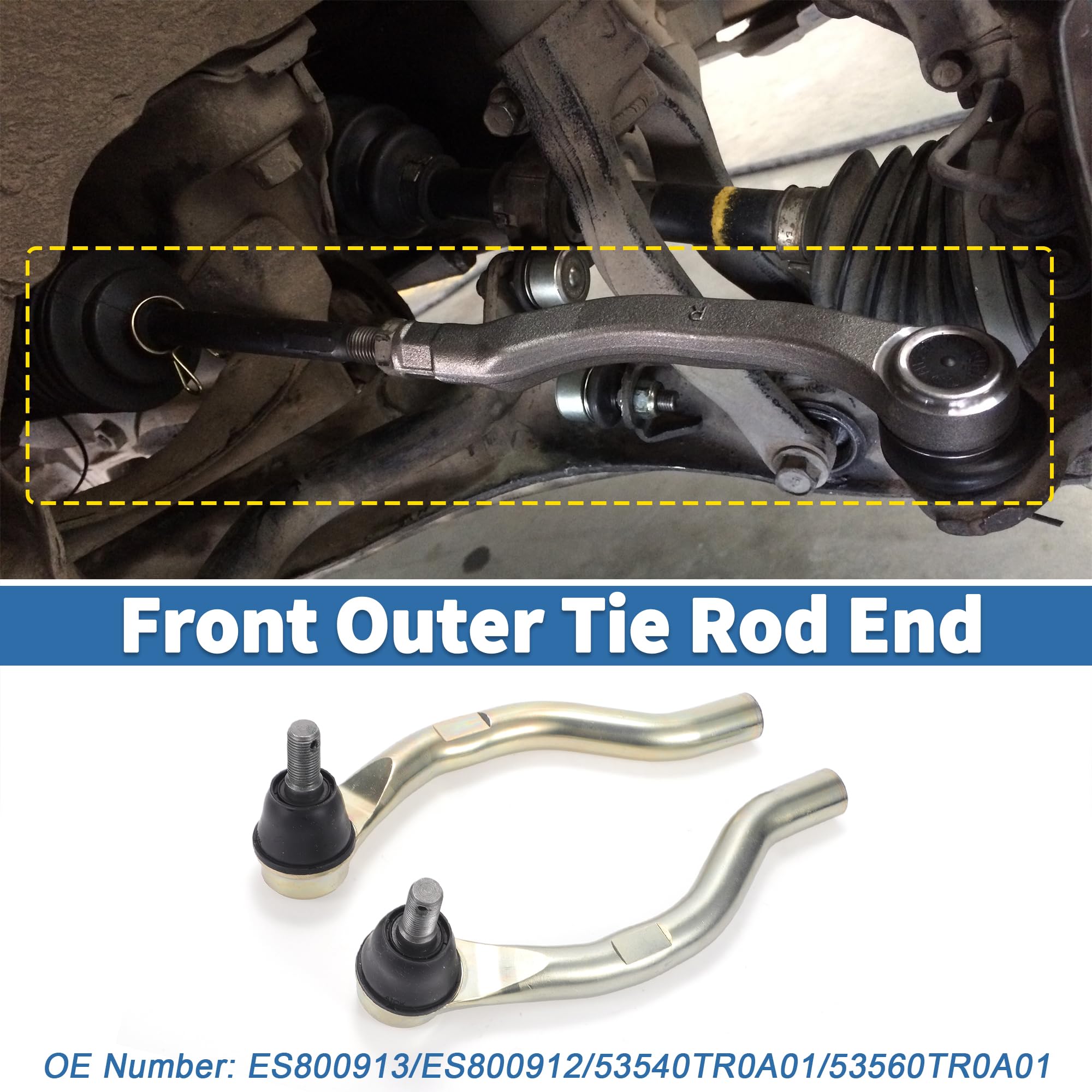 QUARKZMAN Kit 2pz Estremità Esterna Tirante Sterzo Sospensione per Acura ILX 2013-2017 per Honda Civic No.ES800913/ES800912/53540TR0A01/53560TR0A01