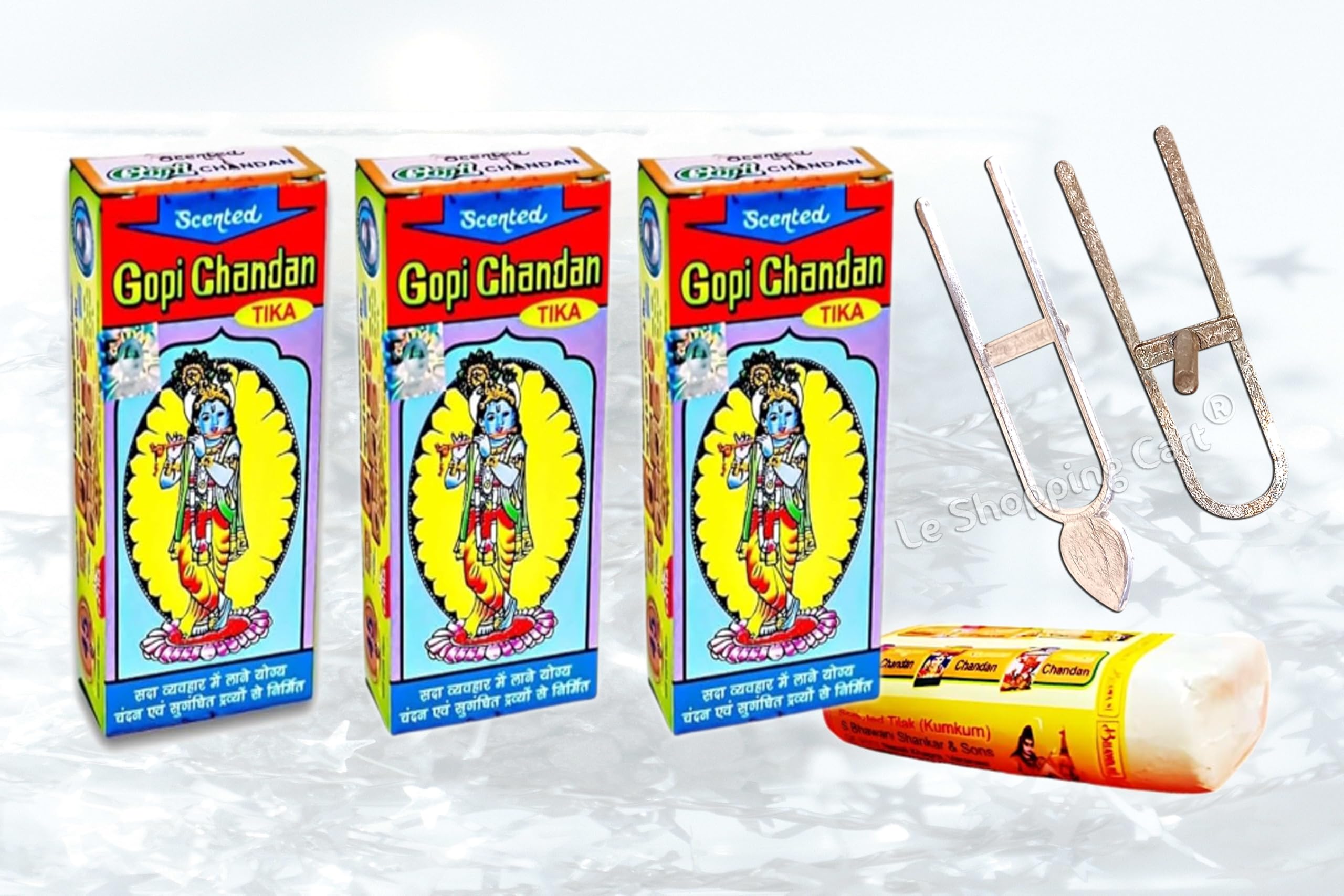 Original Gopi Chandan Tika Pack of 3 pcs 70 Gram Each with Free 2 Tilak Stamp Used in ISKCON Temples, Long-Lasting Fragrance & Smooth Application-image-15