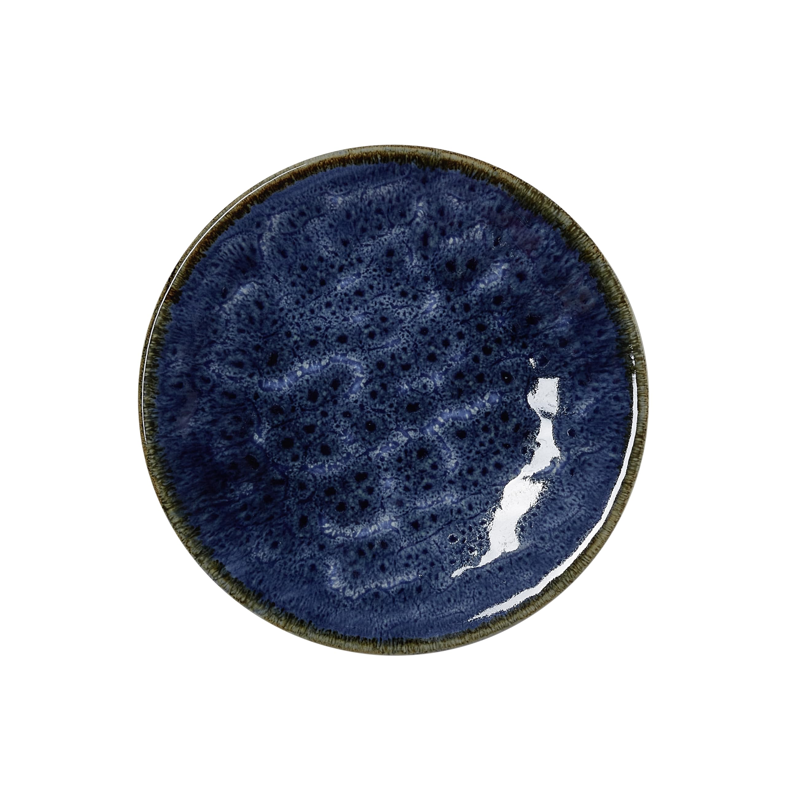 WAS Germany Platos planos, 19 cm de diámetro, juego de 6 unidades, porcelana azul oscuro
