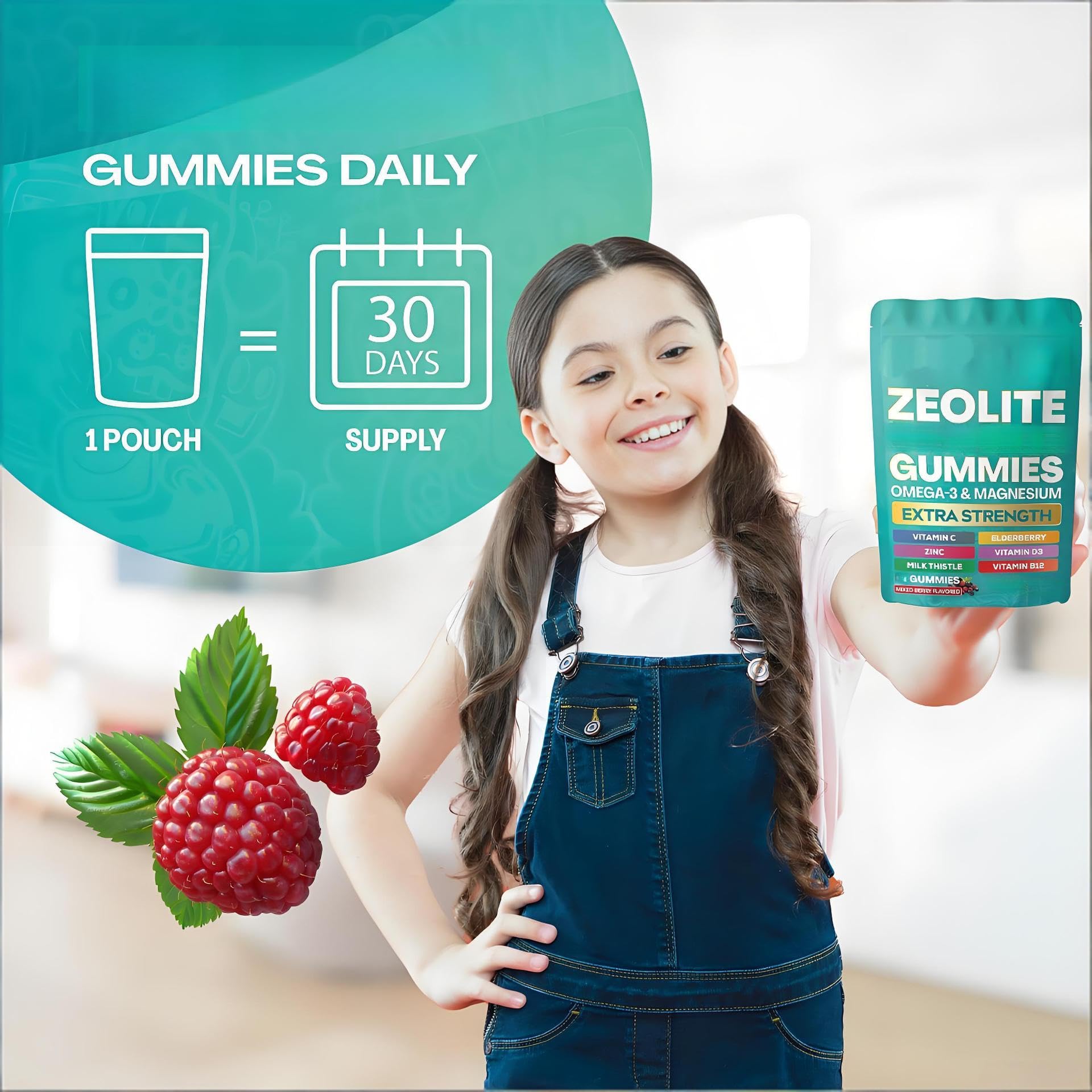 Gomme Zeolite 9-in-1 con Vitamine Essenziali & Zinco