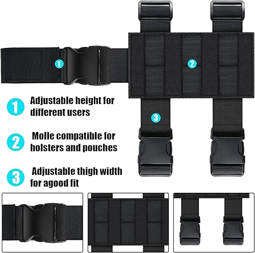 Miniatura 4 de 1 paquete de funda táctica para patas caídas, plataforma de nailon táctica MOLLE para patas de caída, plataforma ajustable para patas de caída,