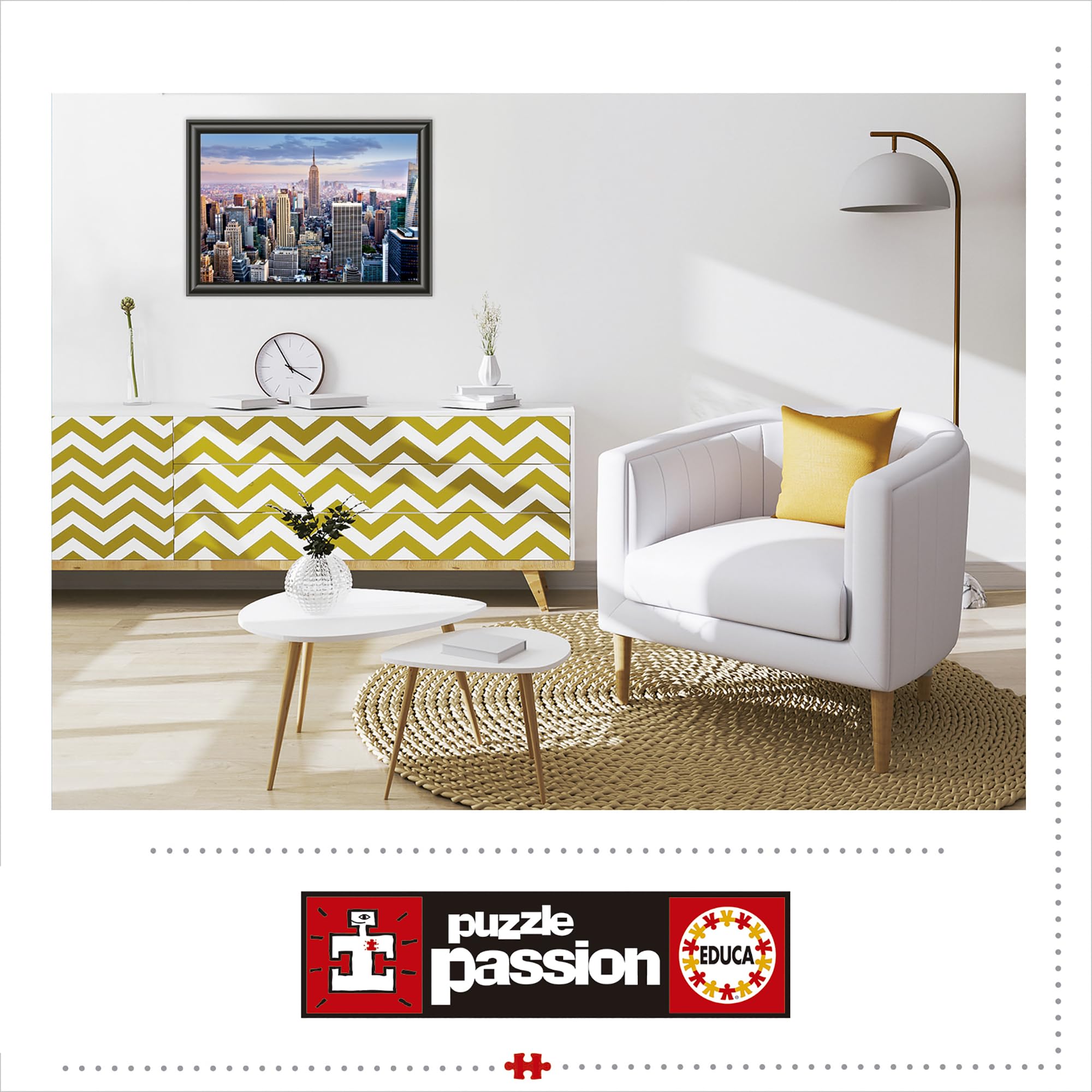 Educa - Puzzle 1000 pezzi Midtown Manhattan HDR | Puzzle città | Misura 68x48 cm | Include colla Fix | Per adulti 14+ (14811)
