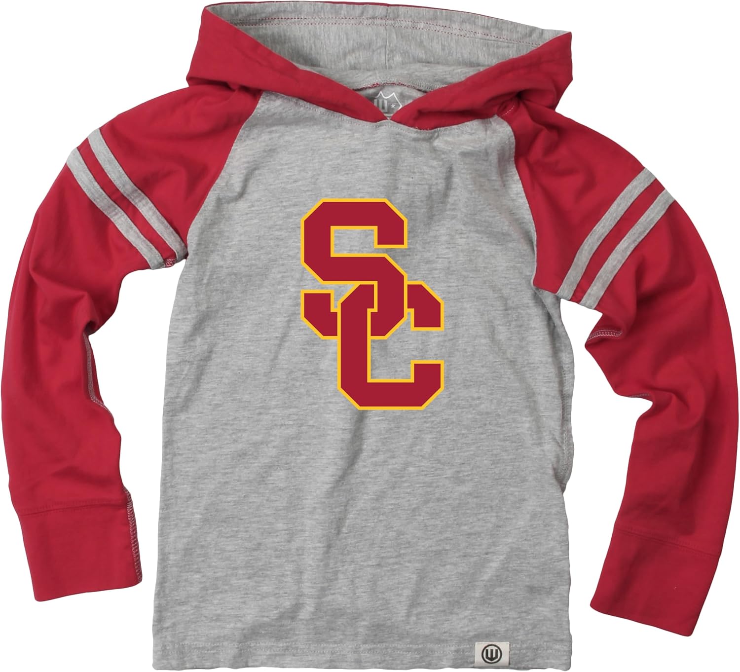 Wes and Willy Youth Boys College Long Sleeve Hooded T-Shirt Striped Jersey Hoodie