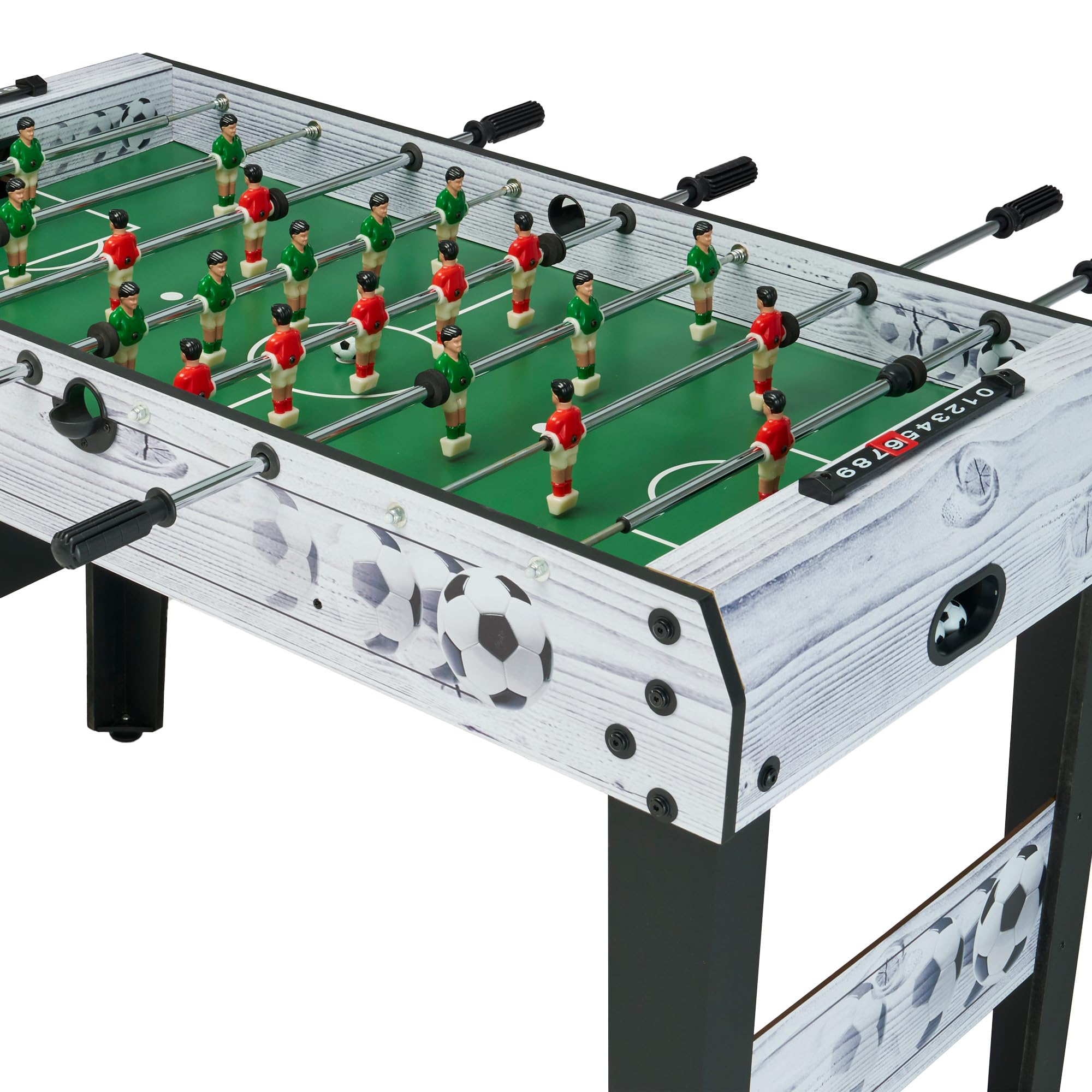 Babyfoot Junior, Gris, Bois MDF, Barres Télescopiques, 119 x 94.5 x 81 cm, 2-4 Joueurs