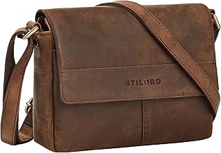 Miley Elegante Kleine Umhängetasche Damen Leder Handtasche Dunkelbraun Ledertasche Klein Echtleder Damenhandtasche Crossbody Bag Schultertasche mit Reißverschluss